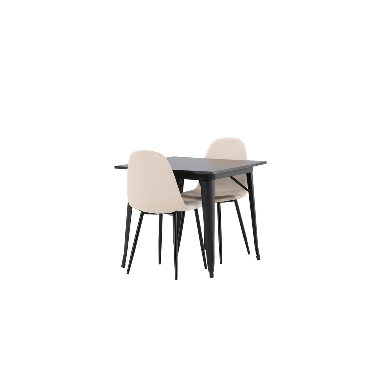 Tempe, Polar Rektangulär matgrupp Beige, Svart, Svart, 80 x 80