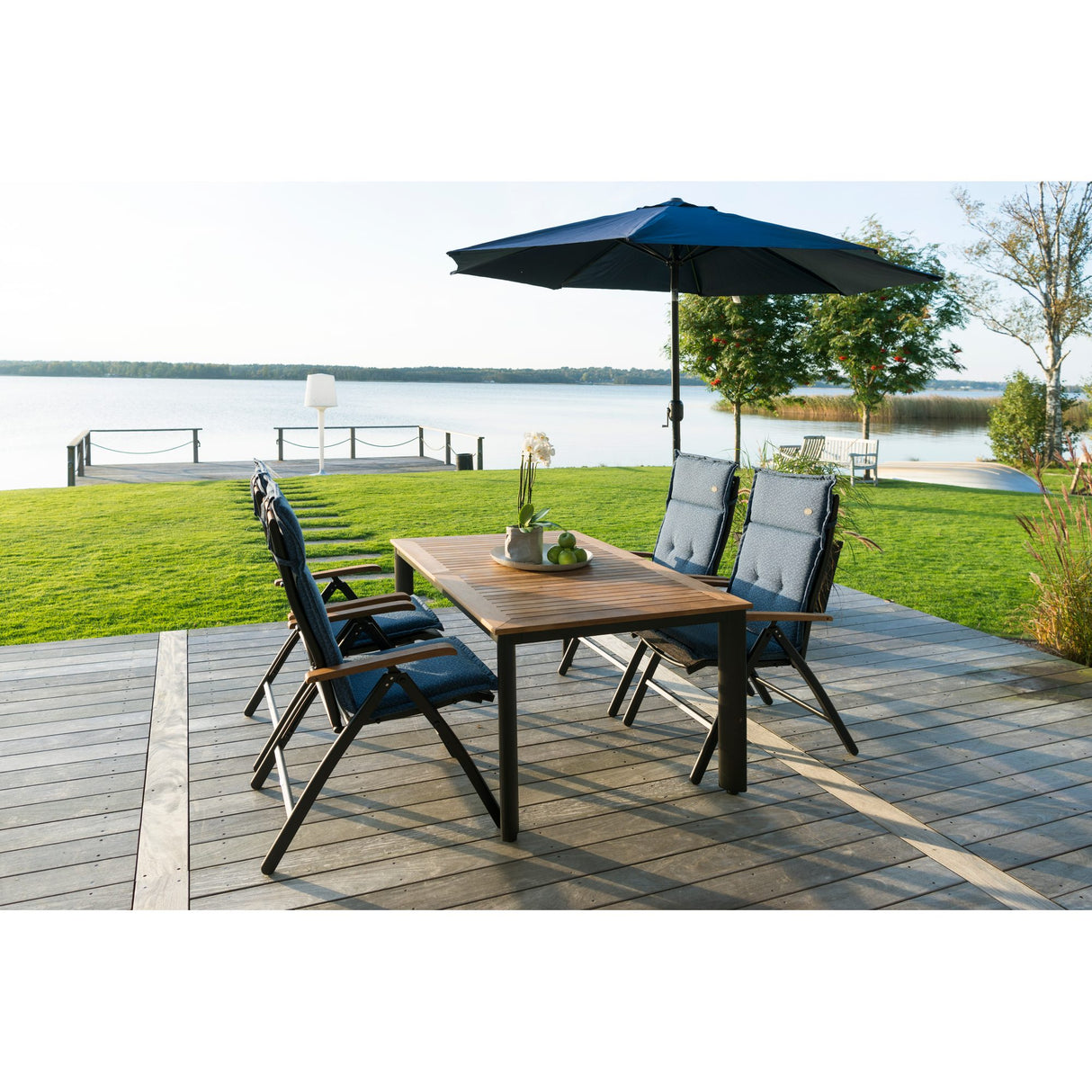 Nydala Utebord 96x150/200 cm Svart/Teak