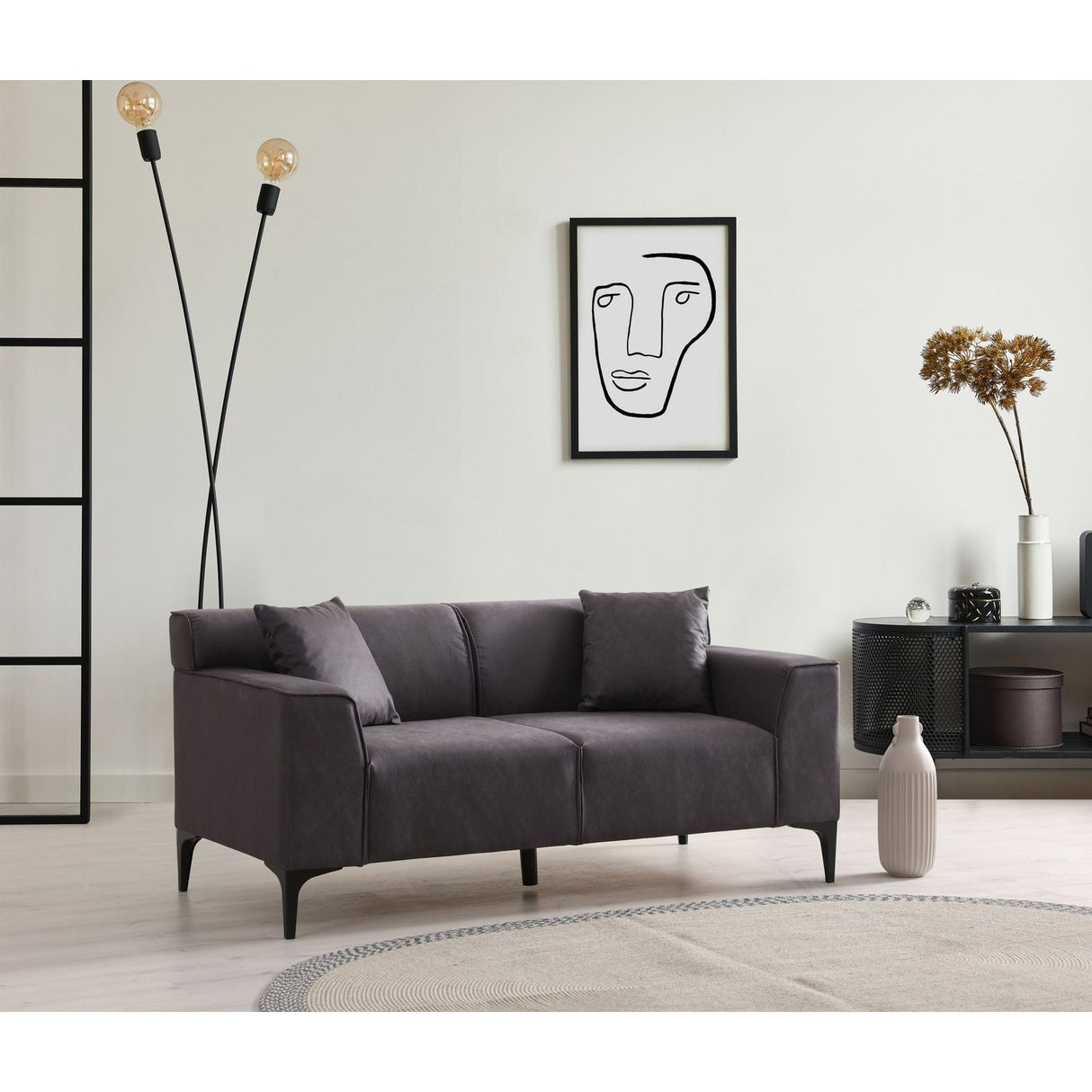 Piccolito 2-sits soffa Antracitgrå
