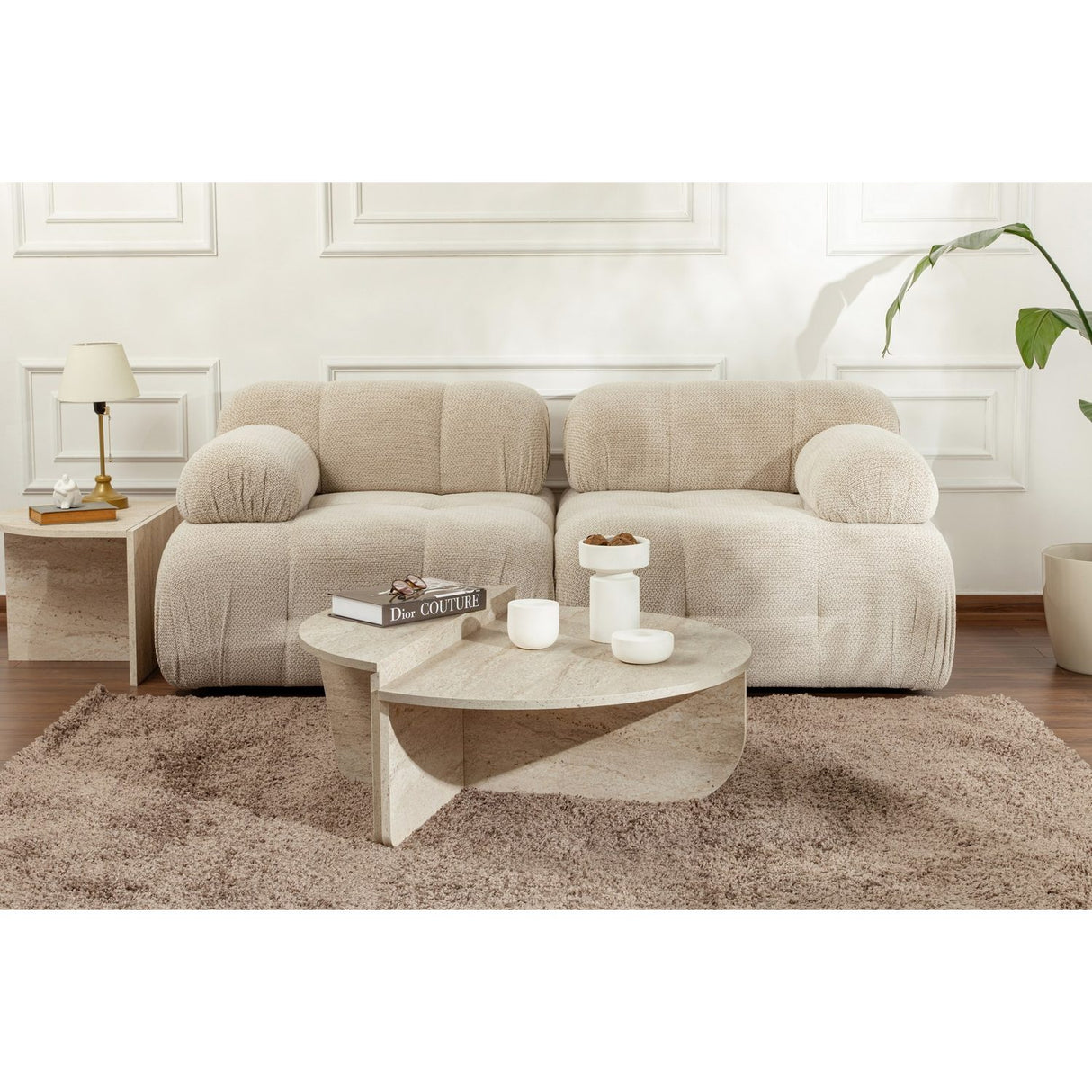Durban (90 x 30 x 60 cm) Soffbord Travertin