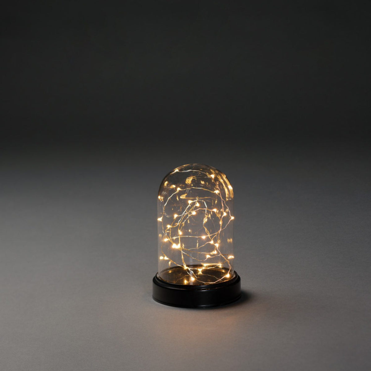 Glaskupa med slinga 30 amber LED timer 6h Stående Ljusdekoration Inne 30 Lampor