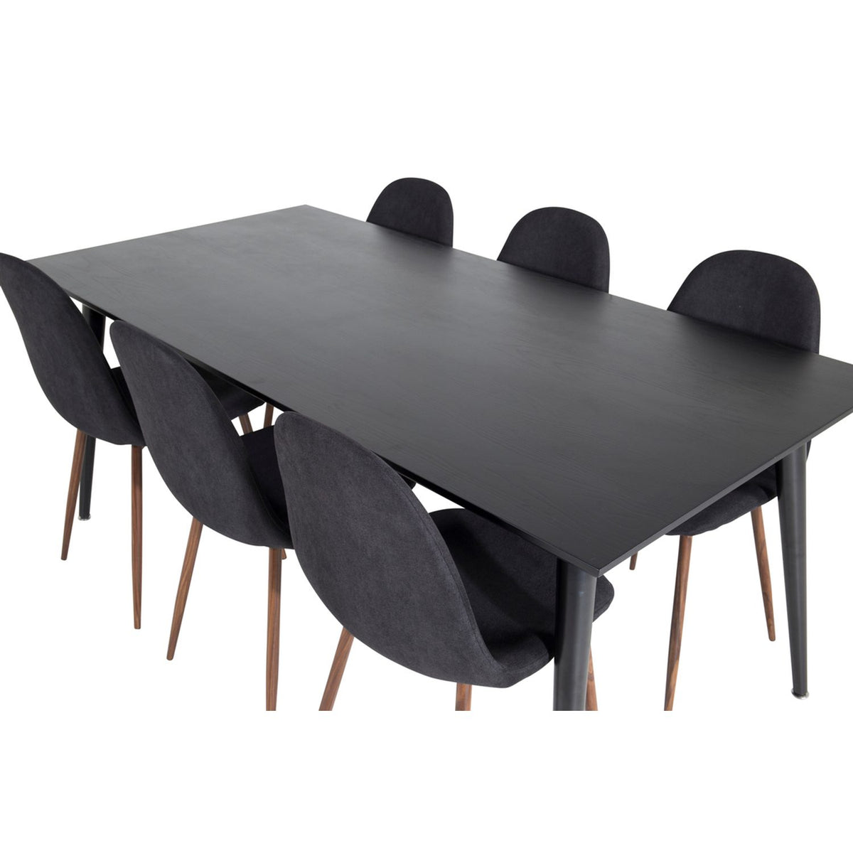 Dipp, Polar Rektangulär matgrupp Svart,Natur, Svart, 180 x 90