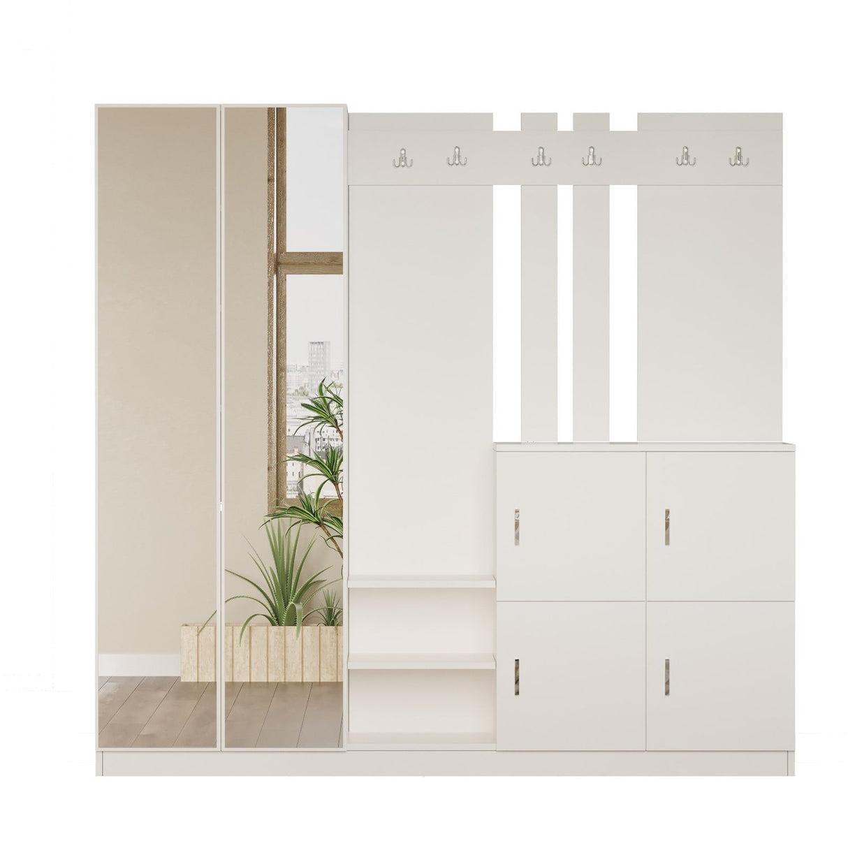 Zelino (187,2 x 180 x 37,5 cm) Hallstativ Vit