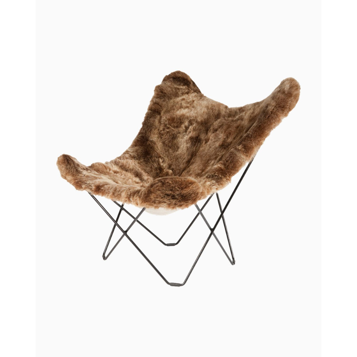 Iceland Mariposa Fåtölj Svart, Shorn Brown