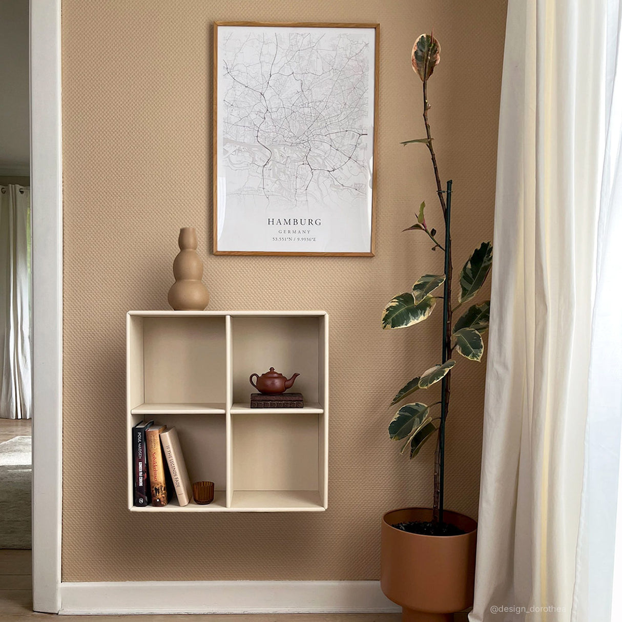 Atlanta Quadrant-vägghylla Sand