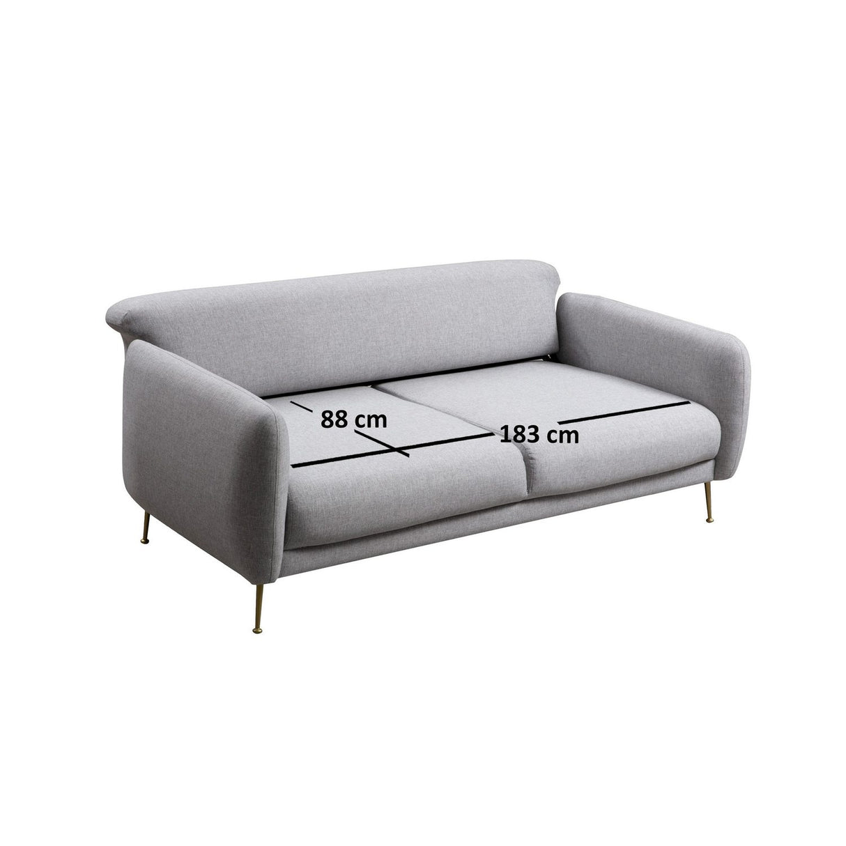 Sevilla 3-sits (214 x 98 x 85 cm) 3-sits bäddsoffa Grå