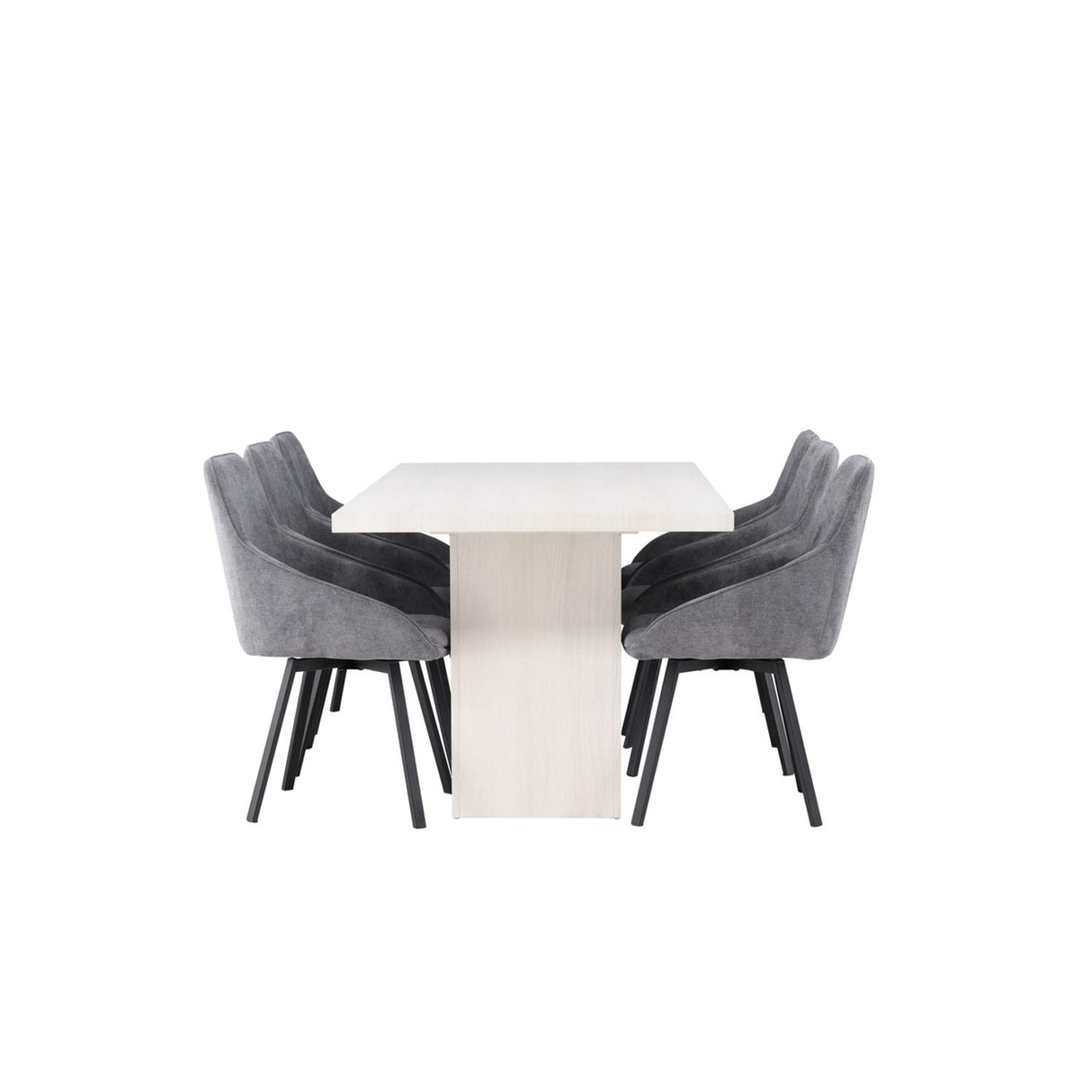 Olga, Rosie Rektangulär matgrupp Svart,Grå, Vit, 200 x 90