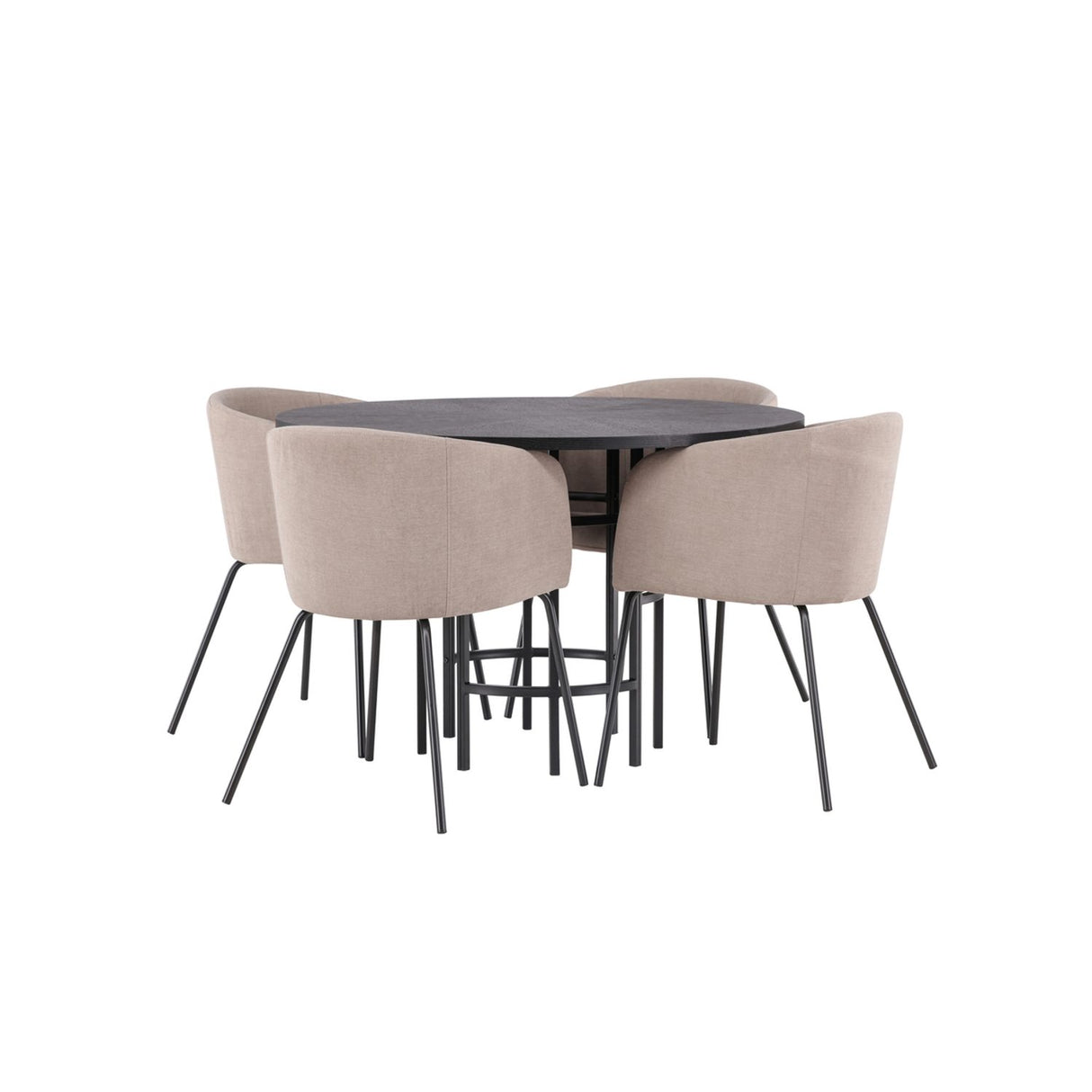 Copenhagen, Berit Rund matgrupp Beige, Svart, Svart, ⌀115