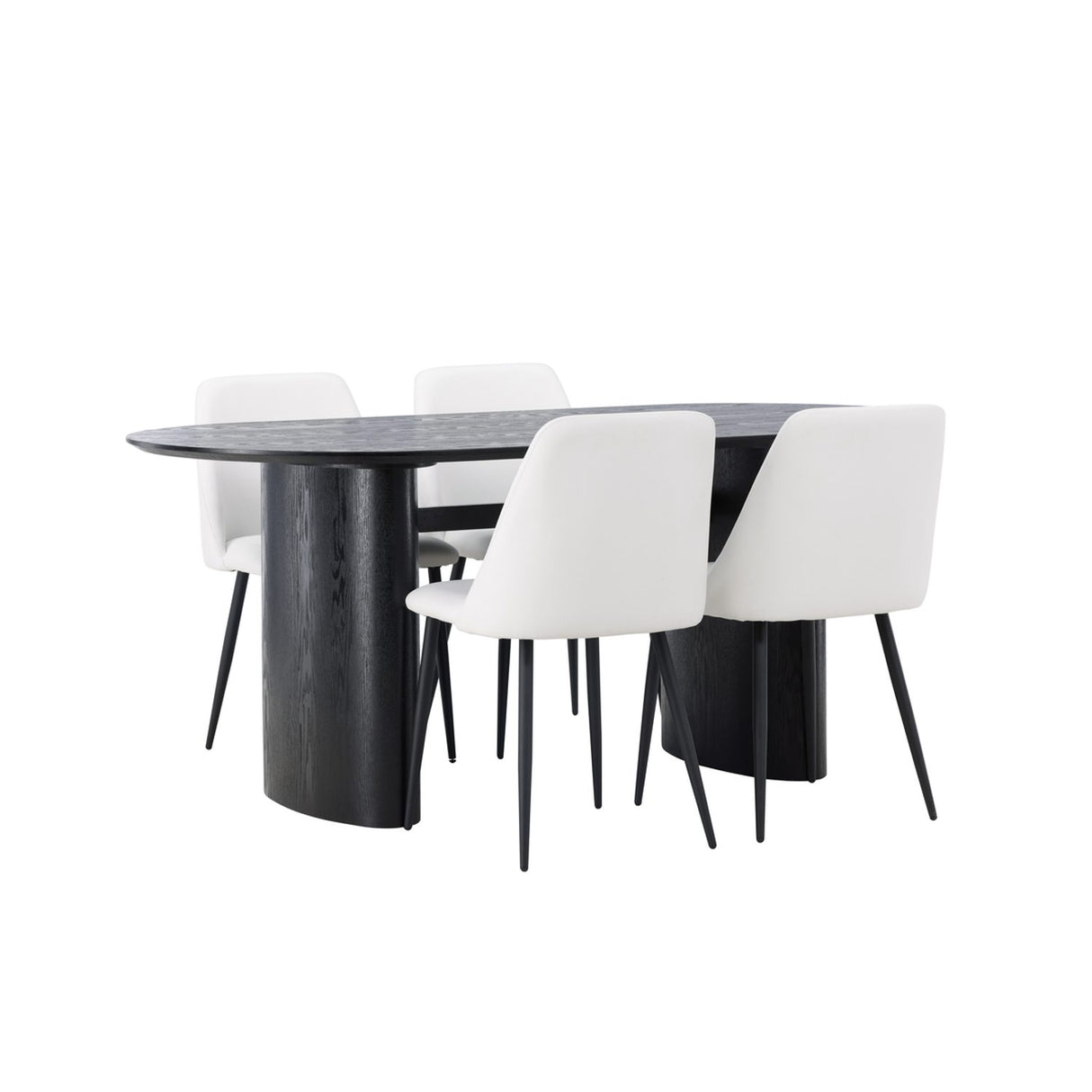 Isolde, Night Oval matgrupp Svart,Vit, Svart, 180 x 90