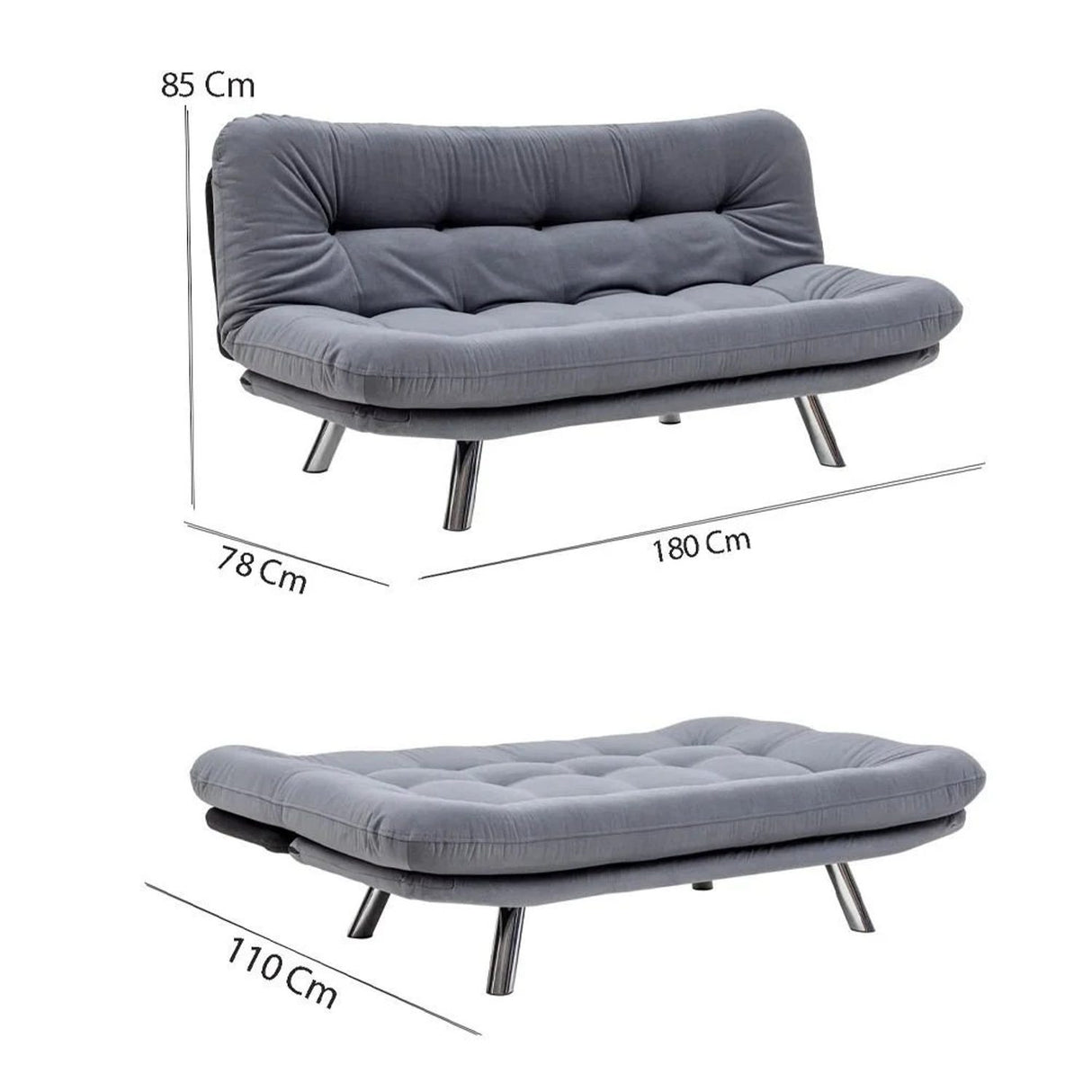 Misa Small Bäddsoffa (22 x 178 x 115 cm) Flerfärgad 3-sitssoffbädd