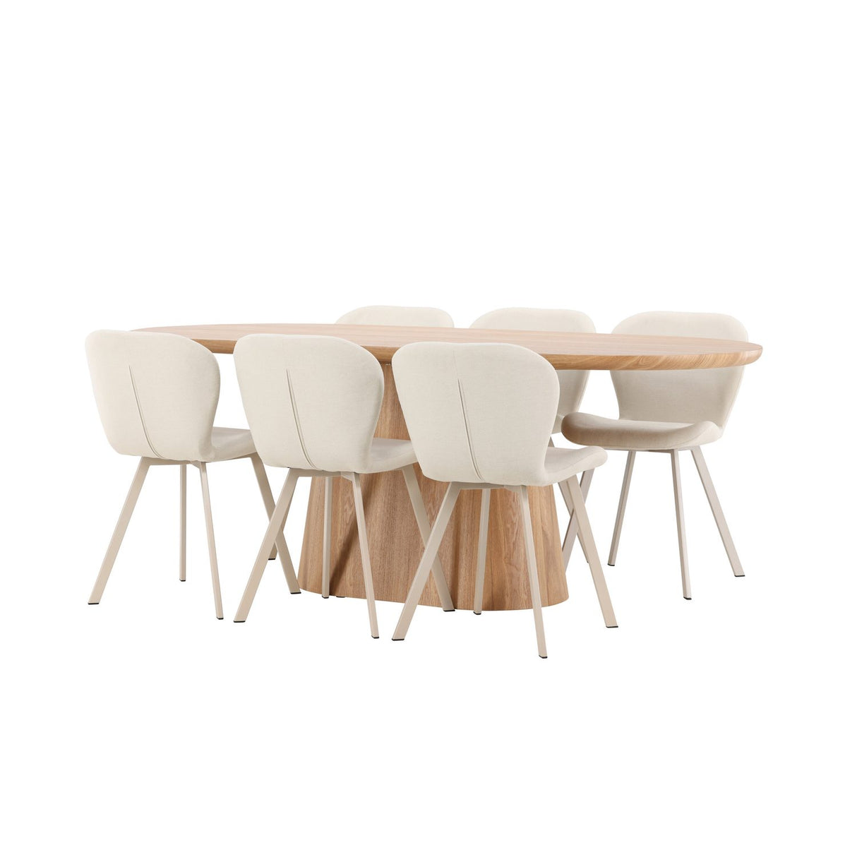 Stjärnö, Lilja Oval matgrupp Beige, Natur, 200 x 90