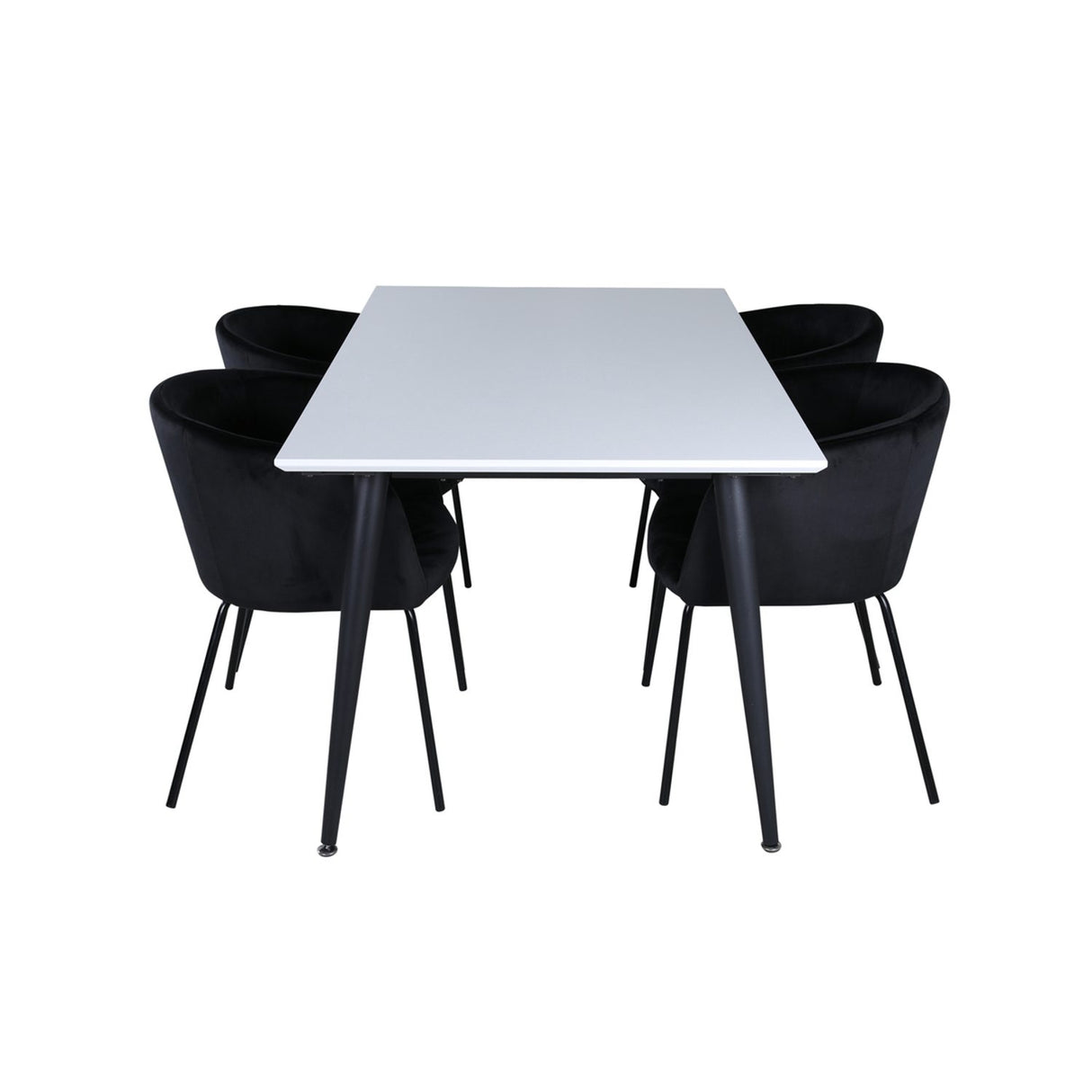 Jimmy, Berit Rektangulär matgrupp Svart, Svart,Vitt, 150 x 90