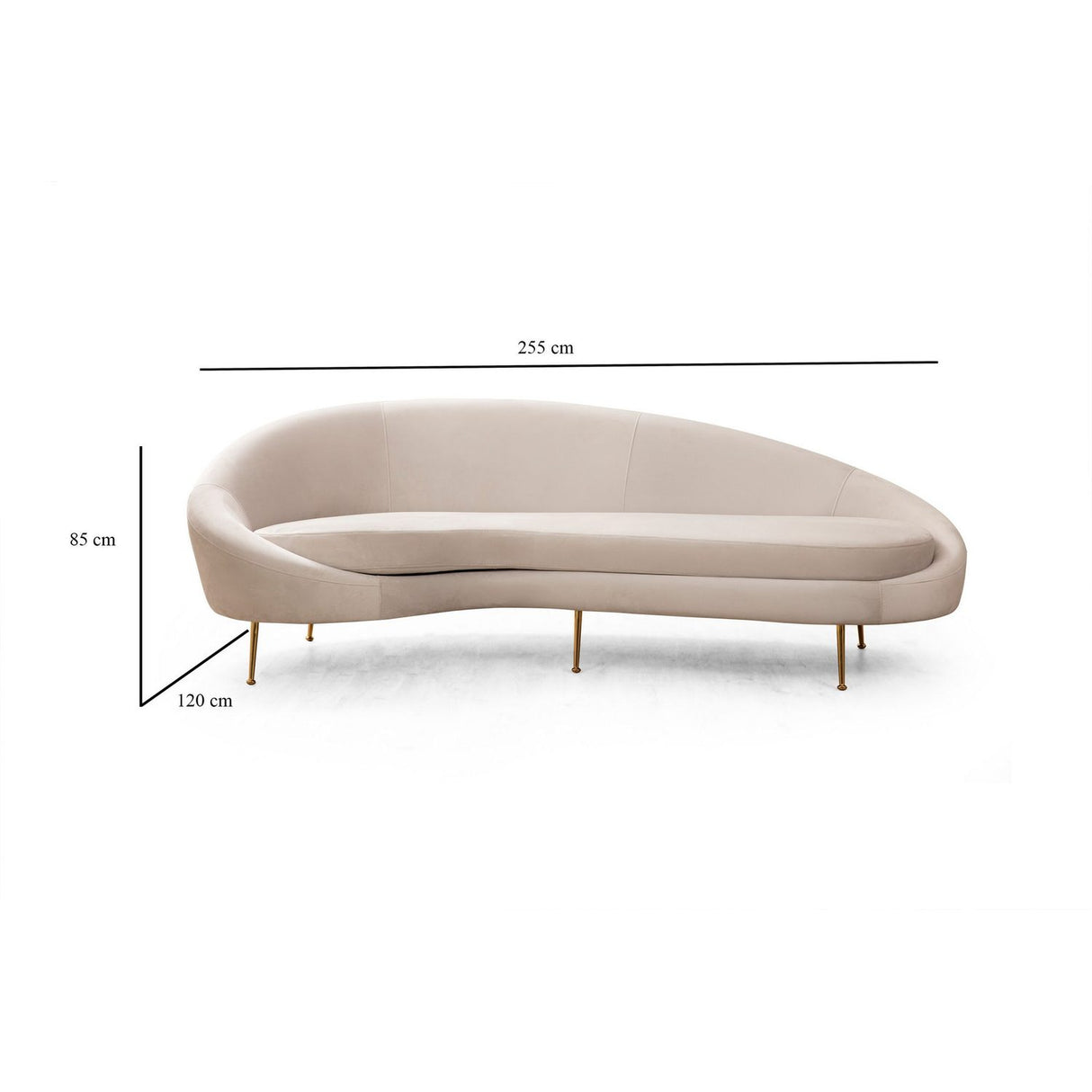 Oslo (255 x 120 x 85 cm) 3-sitssoffa Beige, Vänster
