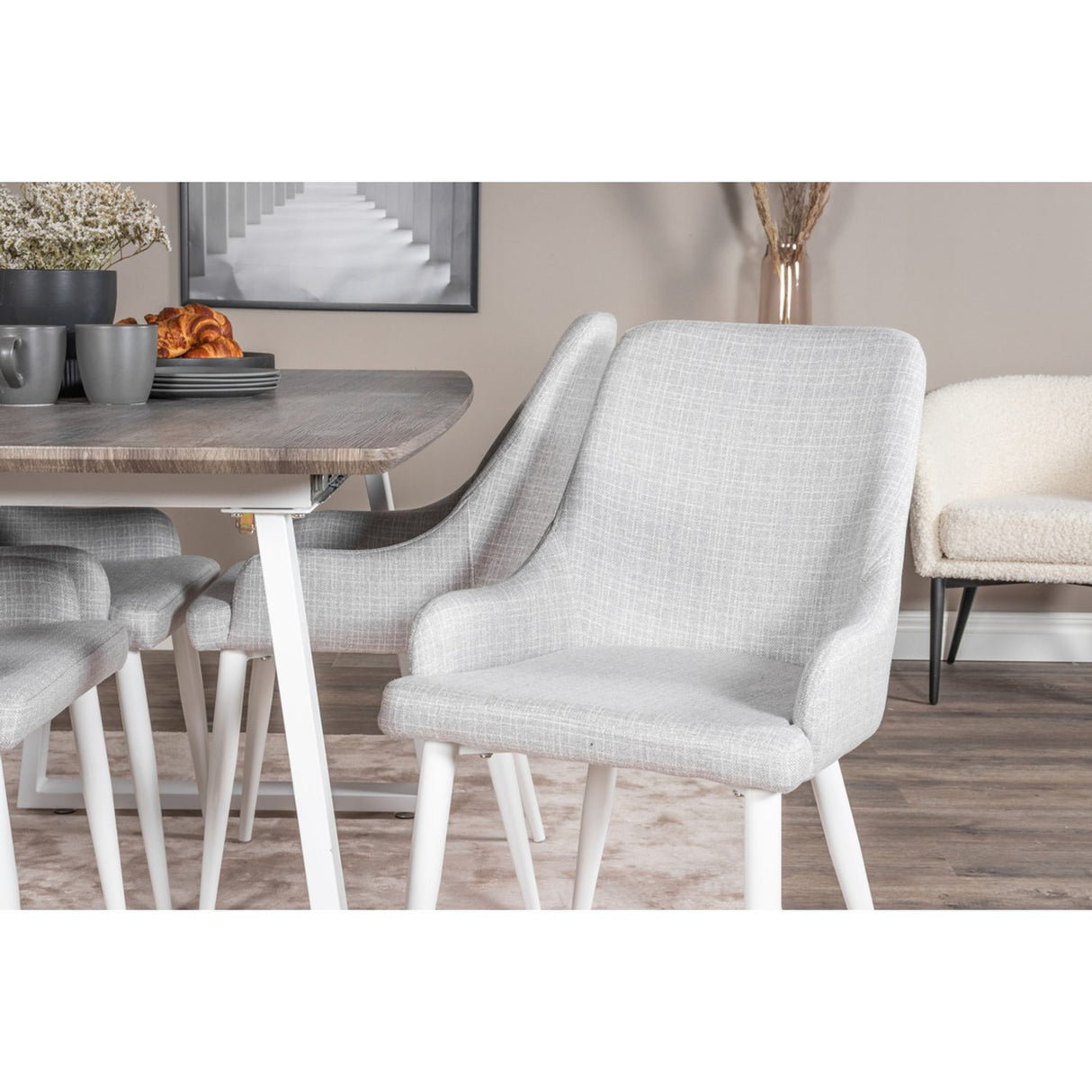 Inca, Plaza Rektangulär matgrupp Grå,Vit, Grå,Vit, 160 x 85