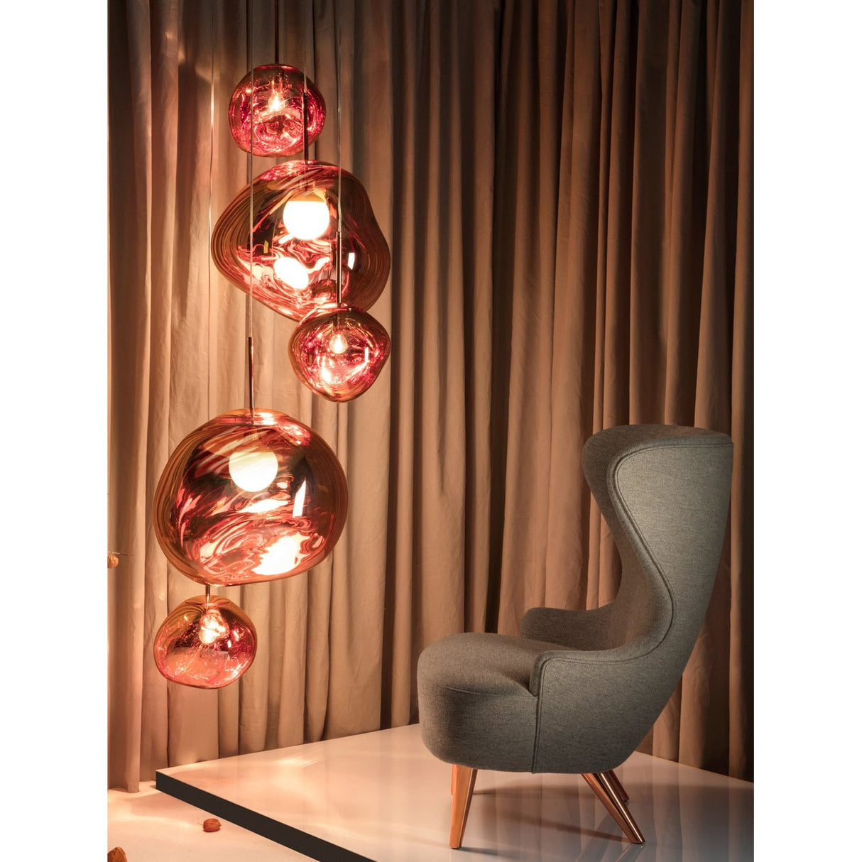 Melt Large Rund Pendelsystem Copper