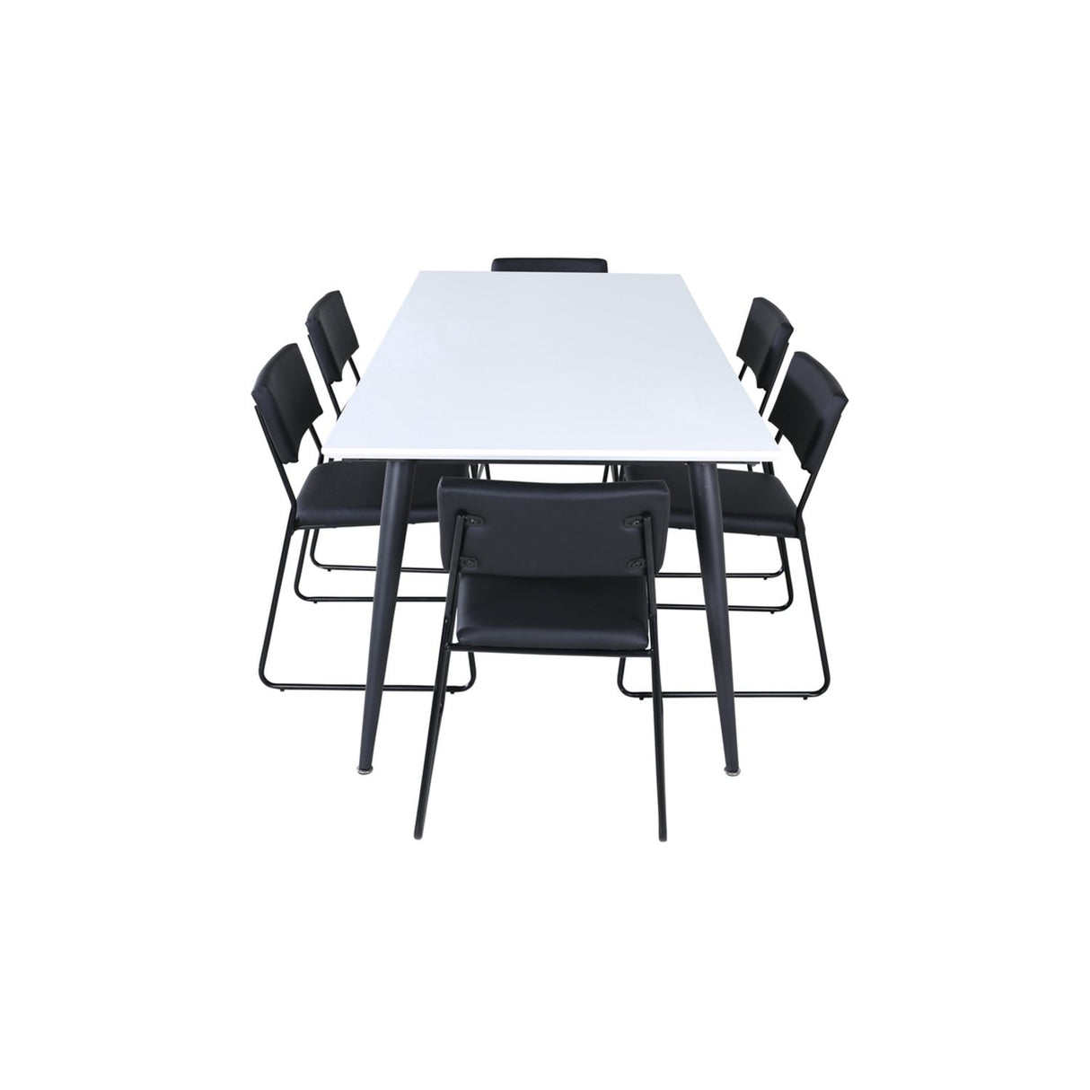 Jimmy, Kenth Rektangulär matgrupp Svart, Svart,Vitt, 195 x 90
