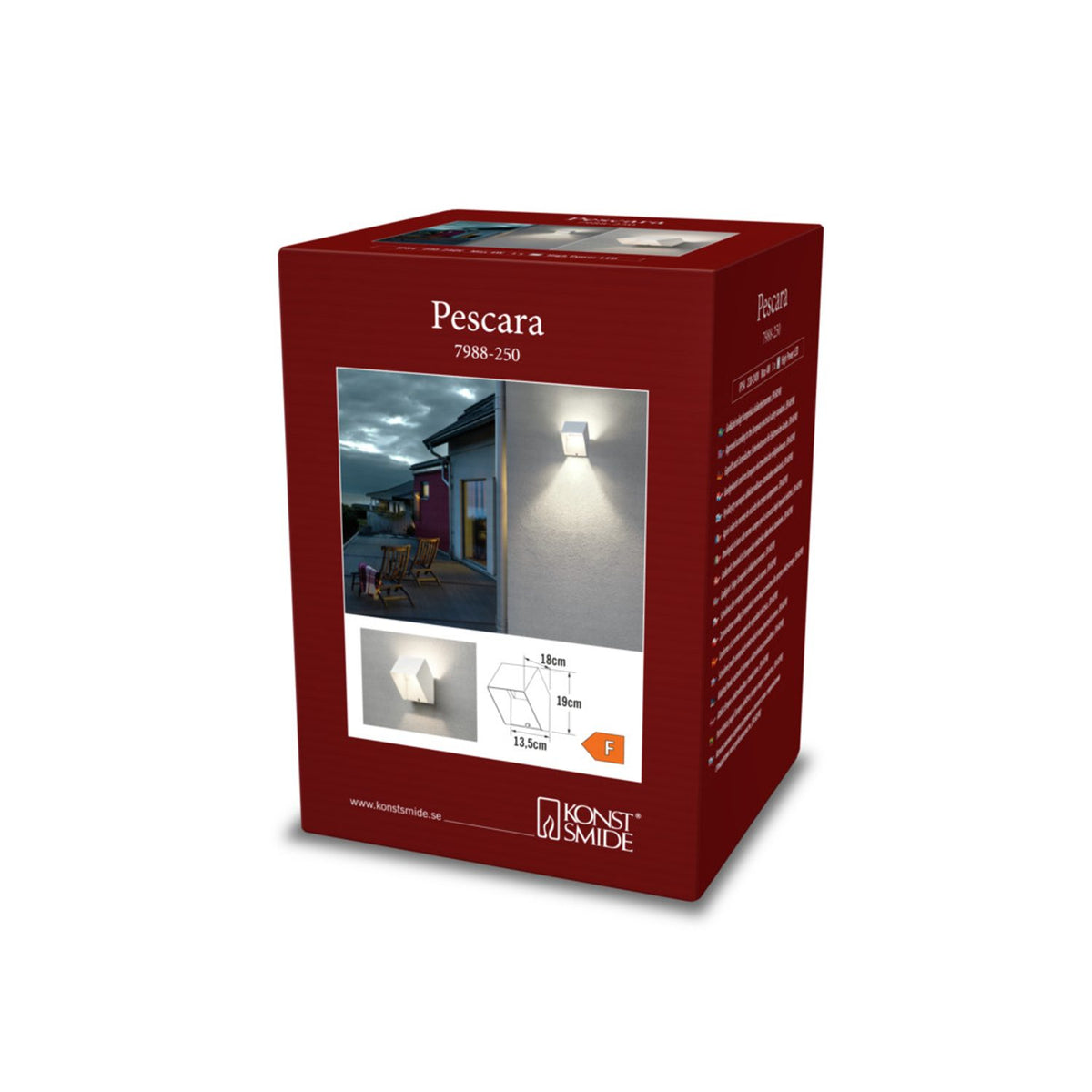 Pescara HP-LED 3W 13.5 cm Vägglampa Ute