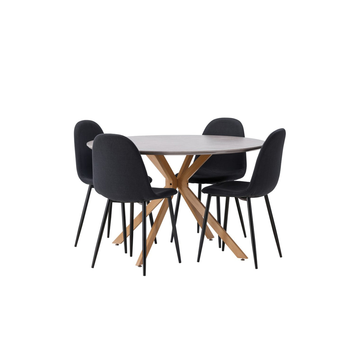 Piazza, Polar Rund matgrupp Svart, Grå, ⌀120
