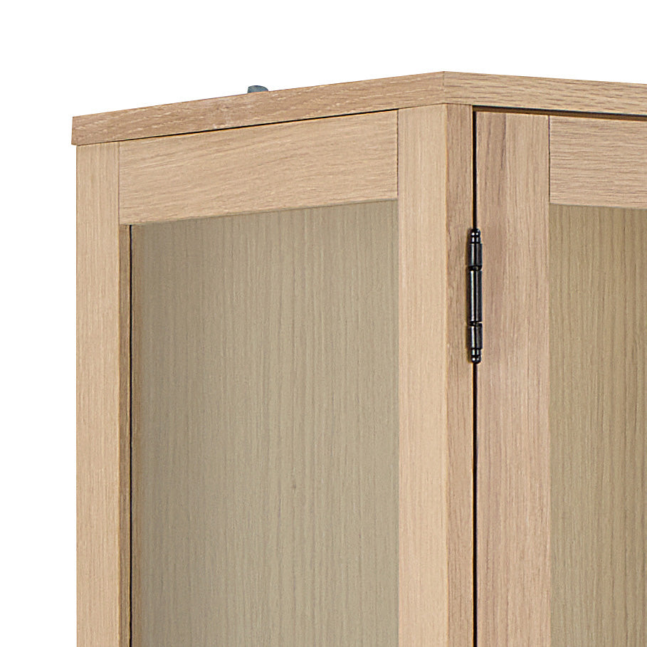 Molde Vitrinskåp 192x94x40 cm Vitpigemnterad Ek