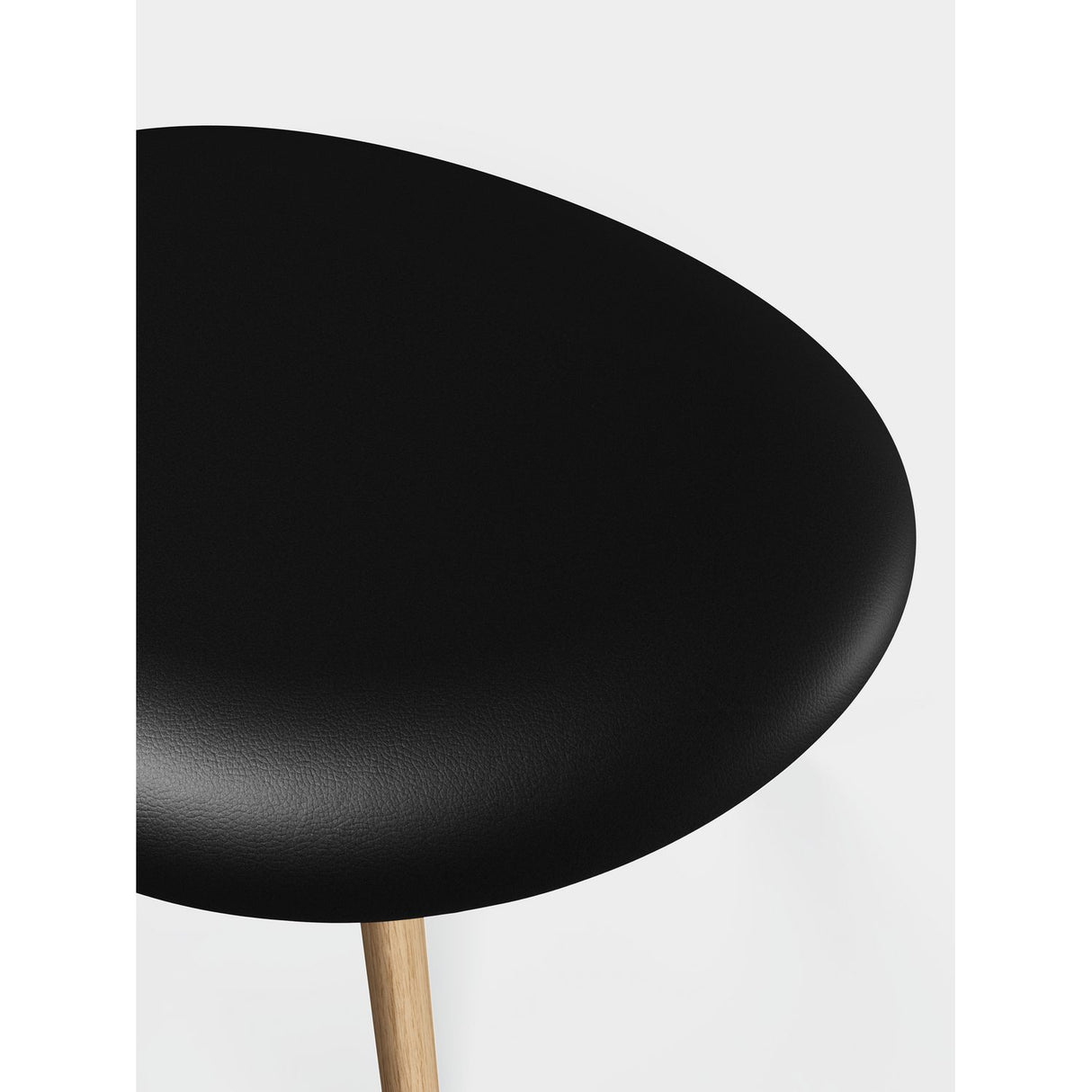 Slab Ottoman Natural Leather Black