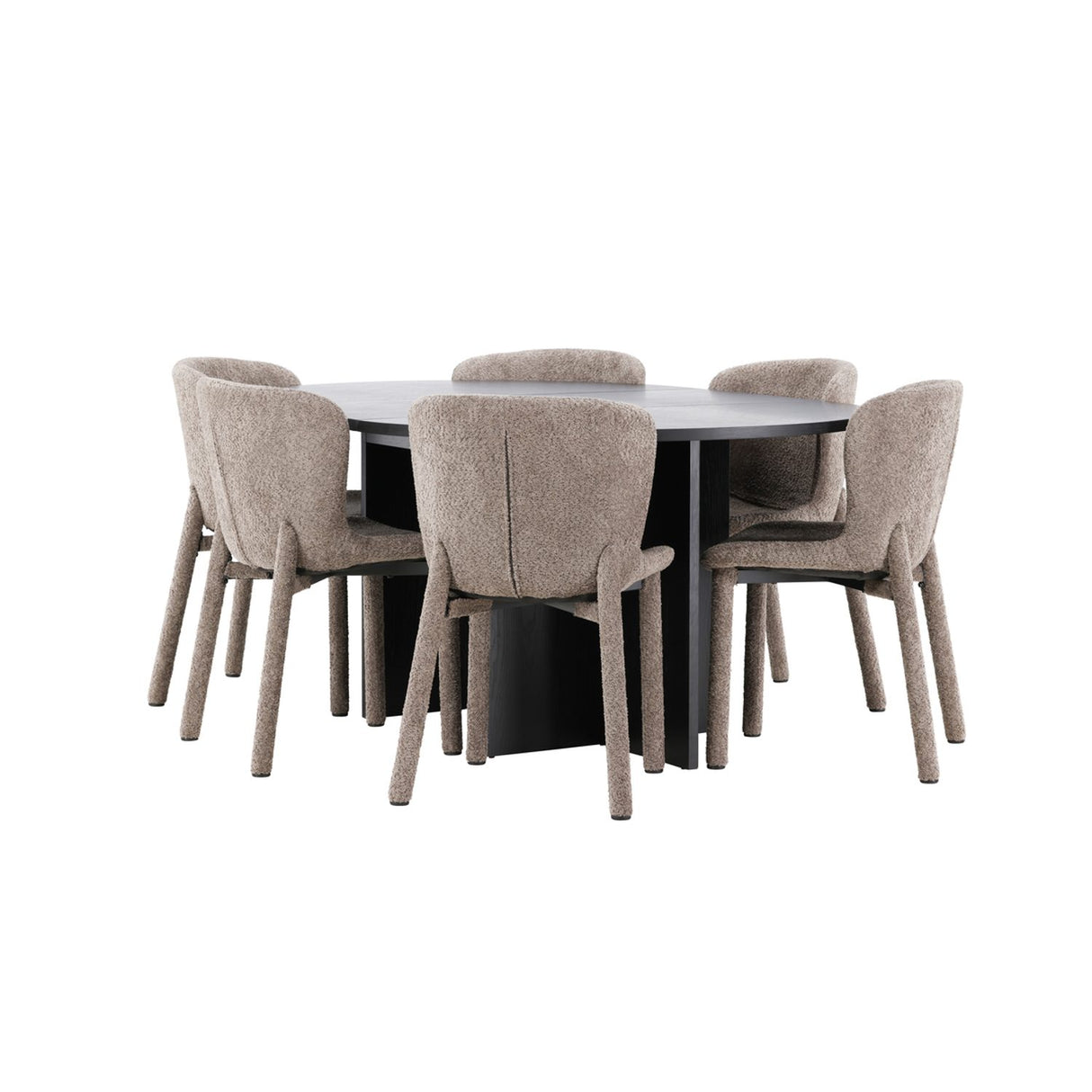 Strada, Astoria Oval matgrupp Brun, Svart, 6st
