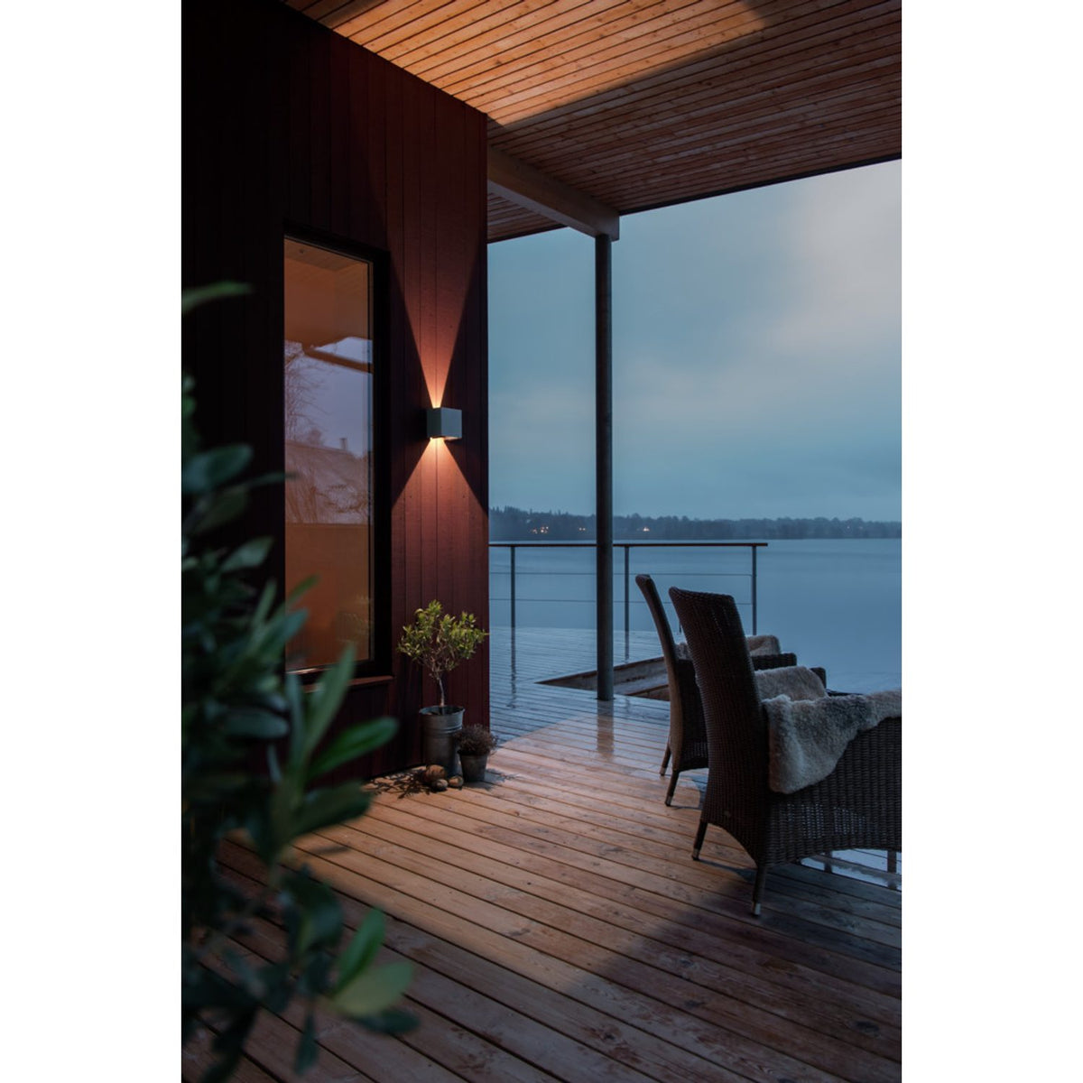 Cremona HP-LED 2x3W 13.5 cm Vägglampa Ute Grå