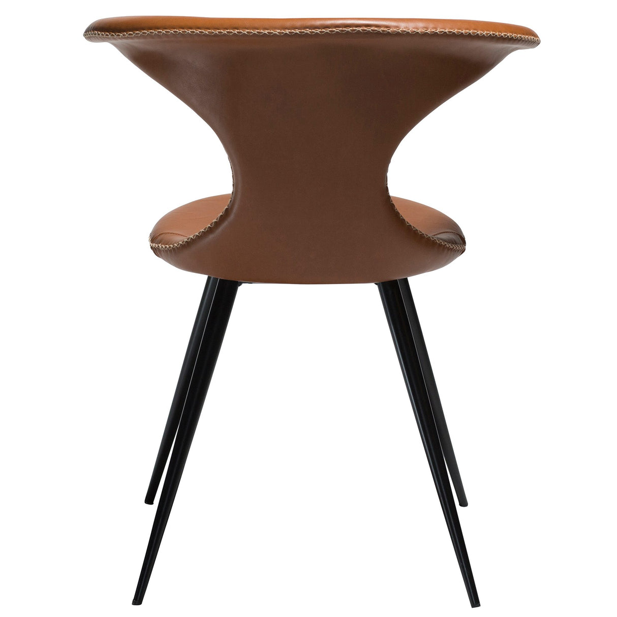 Flair Stol Vintage Light Brown Art.Leather, Round Black