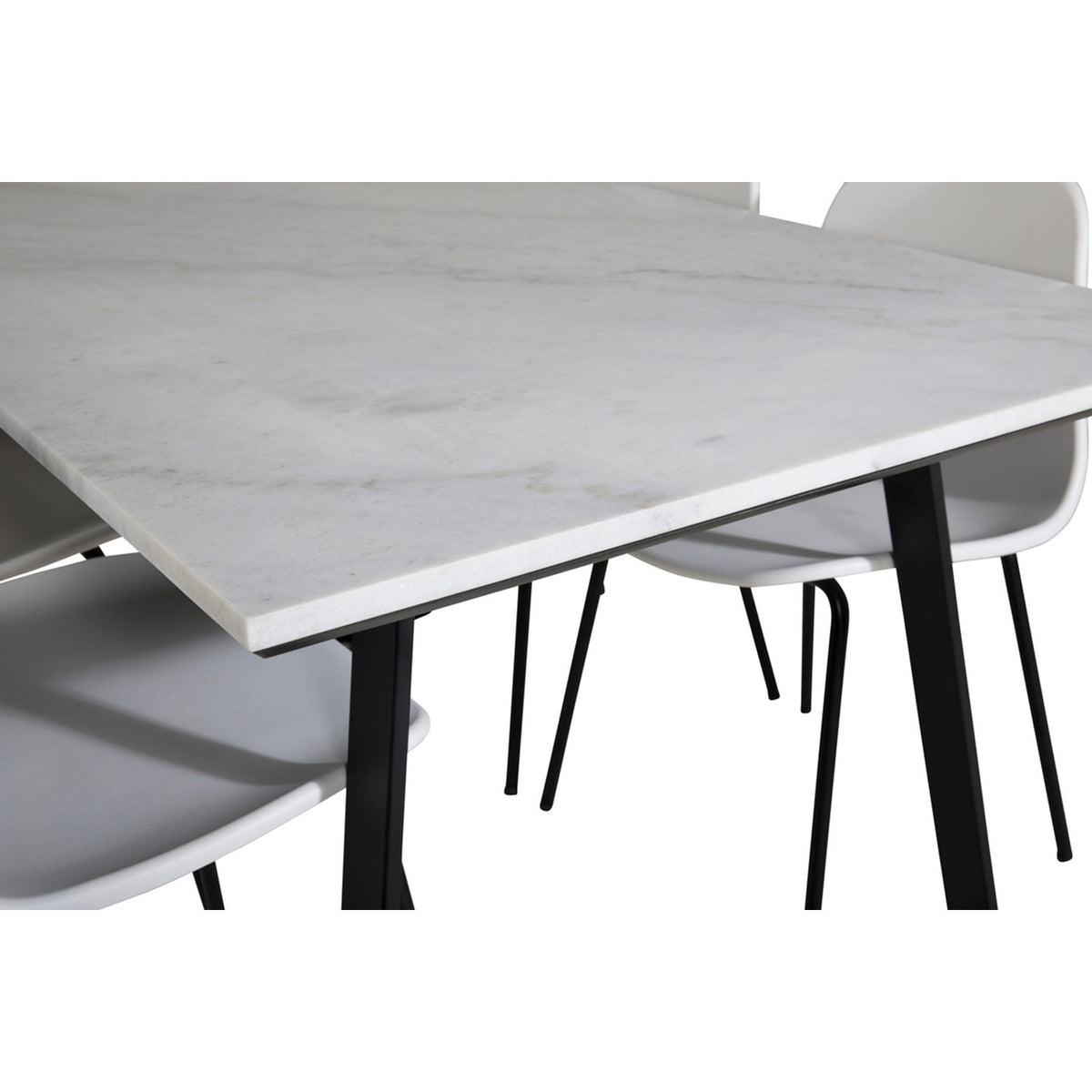 Estelle, Arctic Rektangulär matgrupp Svart, vit, Svart, vit, 140 x 90