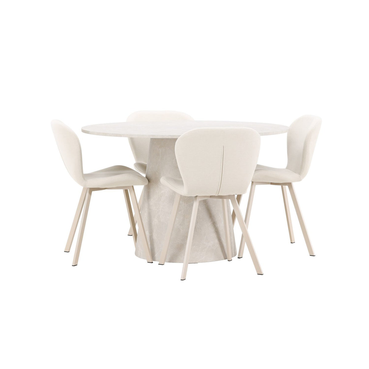 Lanzo, Lilja Runt matgrupp Beige, Beige, 4st