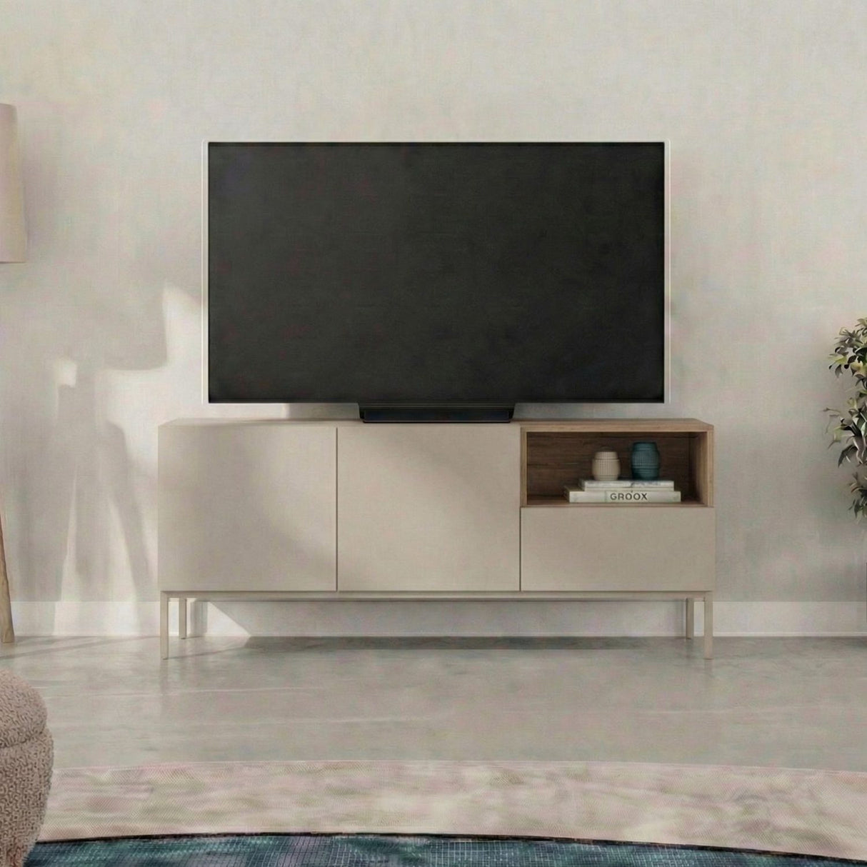 Cailin 140 (140 x 55 x 41,8 cm) TV-bänk Sandsten naturlig ek