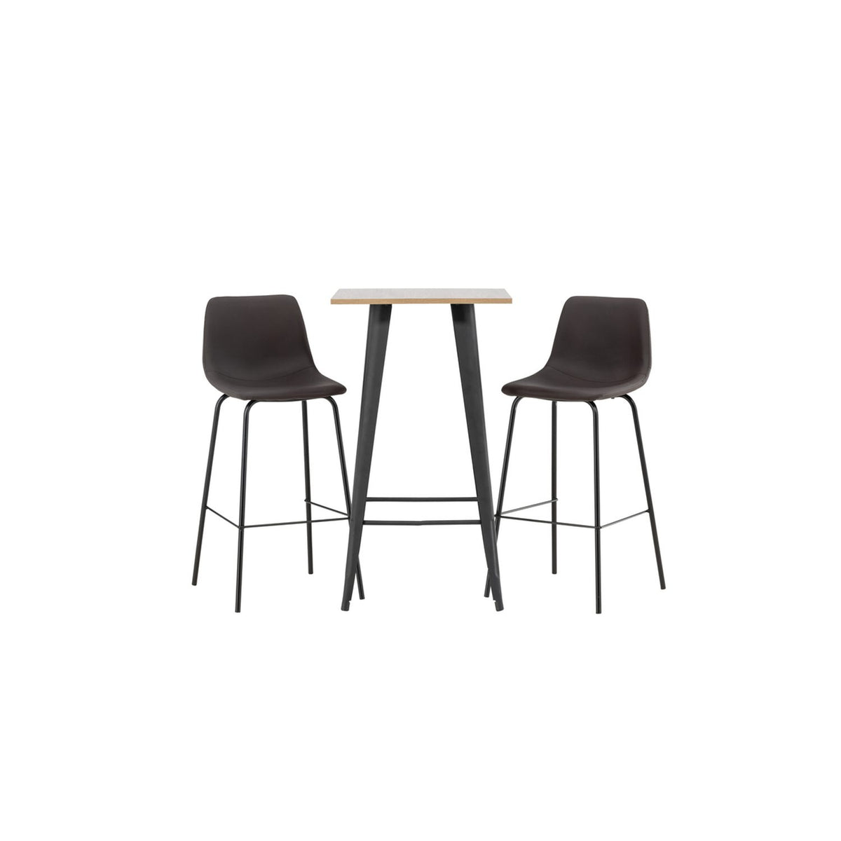 Tempe, Alexi Rektangulär matgrupp Svart,Brun, Valnöt, 60 x 60