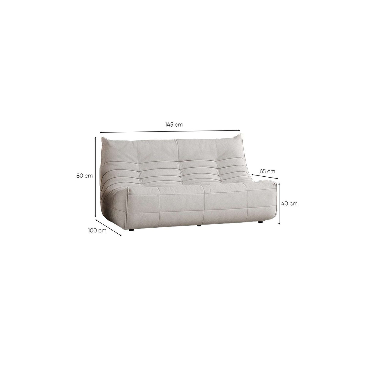 Liza 2-sits soffa Vit