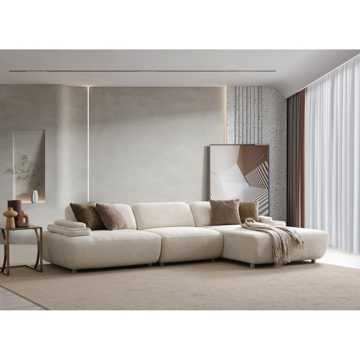 Salzburg Beige (330 x 150 x 75 cm) Högerplacering Hörnsoffa