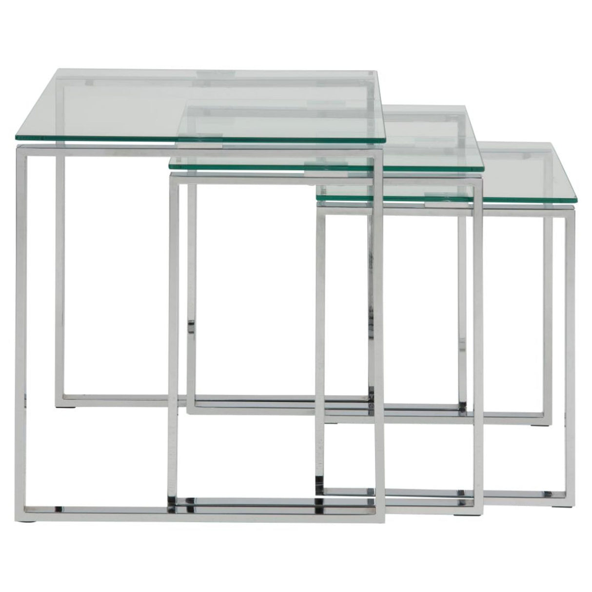 Benz Satsbord 55x50x50 cm Krom/Glas