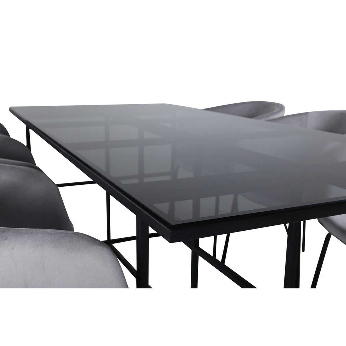 Leif, Berit Rektangulär matgrupp Svart,Grå, Svart, 200 x 90