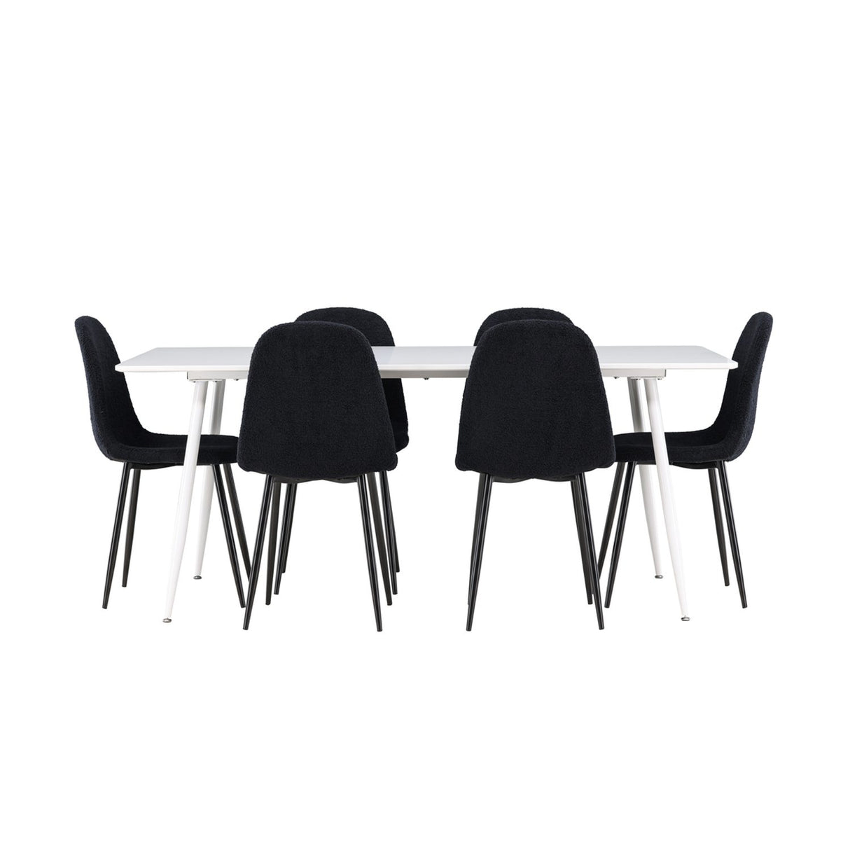 Silar, Polar Rektangulär matgrupp Svart, Vit, 180 x 90