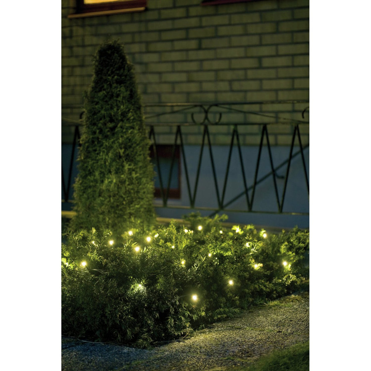 Nät LED Svart kabel 24V/IP44 Ljusslinga Ute 1x1m, Varmvit