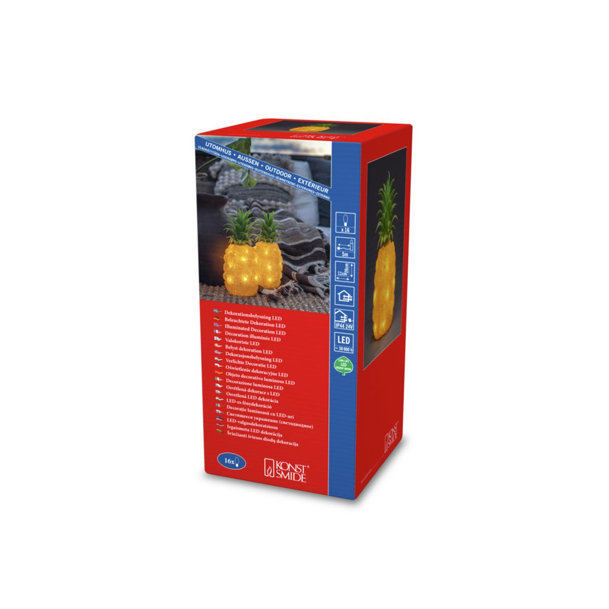 Ananas akryl LED Ljusdekoration Ute