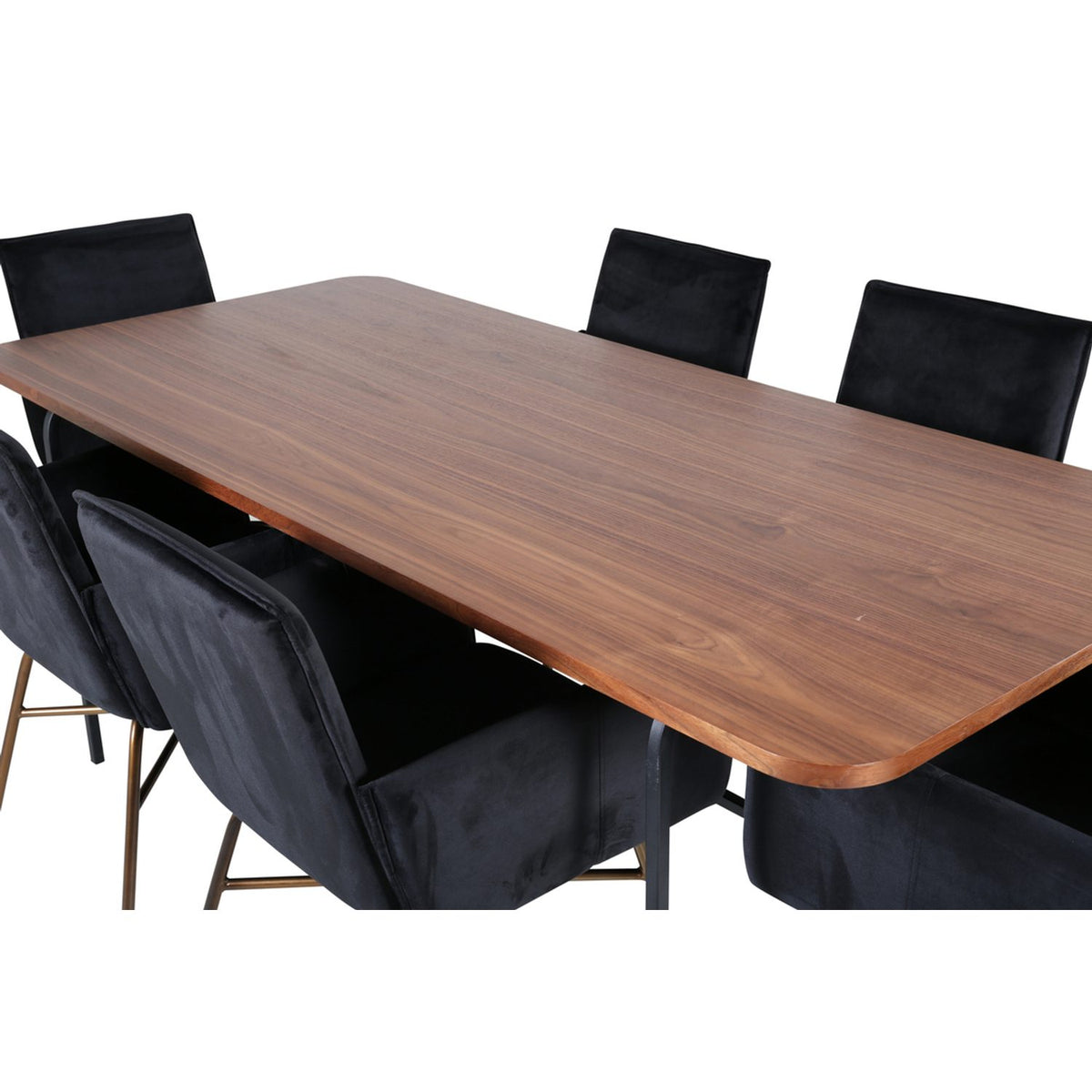 Uno, Petra Rektangulär matgrupp Svart,Koppar, Svart,Natur, 200 x 90