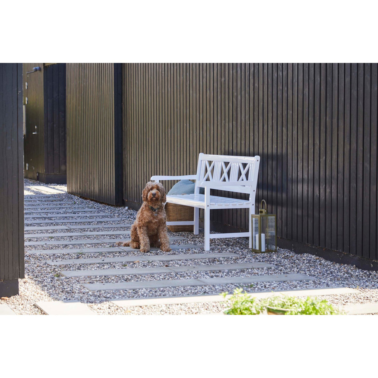 Rosenborg Trädgårdsbänk 3 personer 150x59 cm Vit