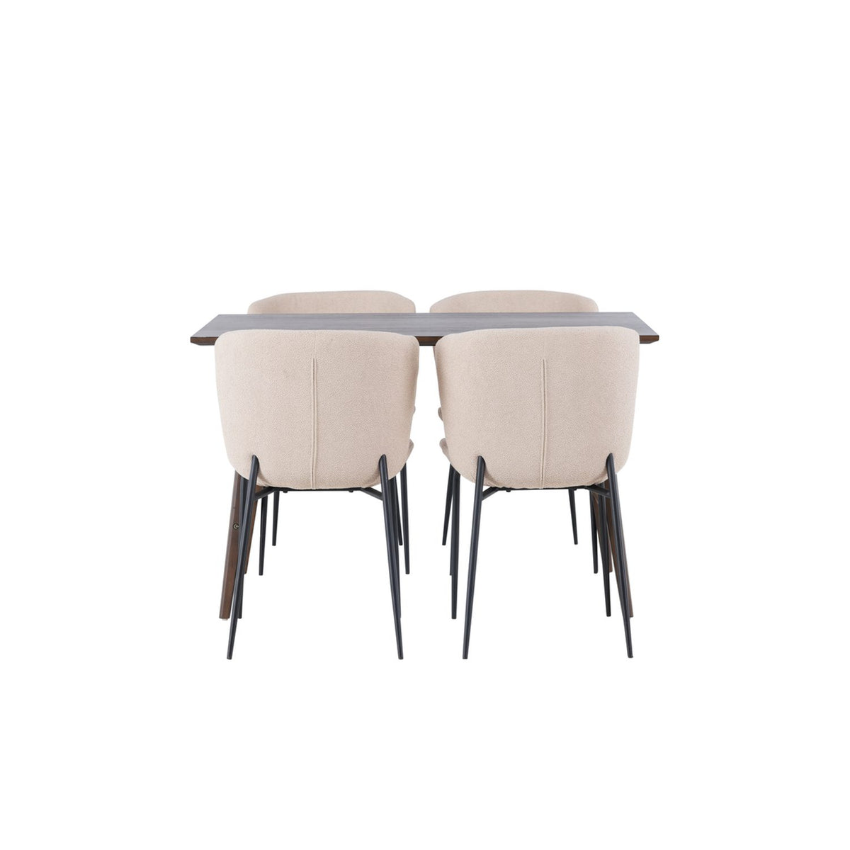 Kaseidon, Modesto Rektangulär matgrupp Beige,Svart, Mörkbrun, 120 x 80