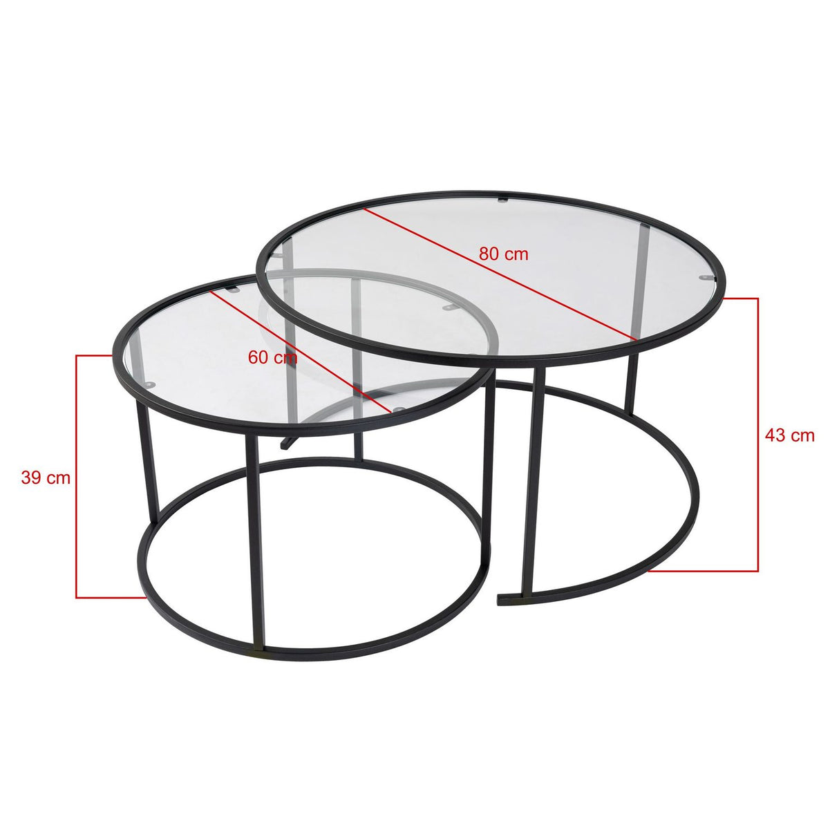 Nairobi Set (80 x 43 x 80 cm) Soffbordsset Svart
