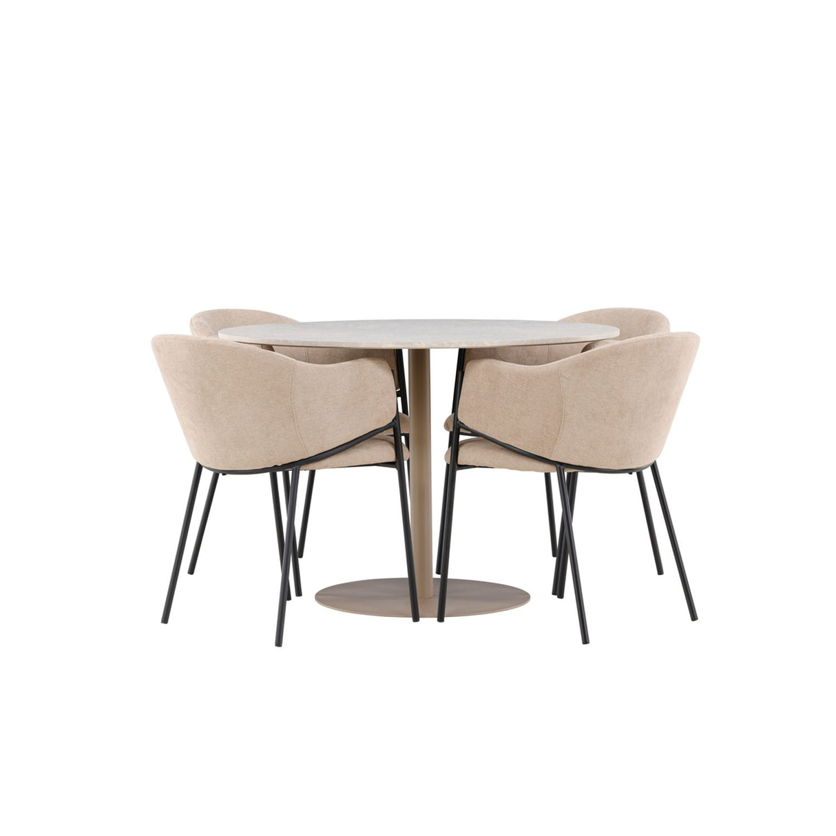 Lycke, Evelina Rund matgrupp Beige,Svart, Beige, ⌀110