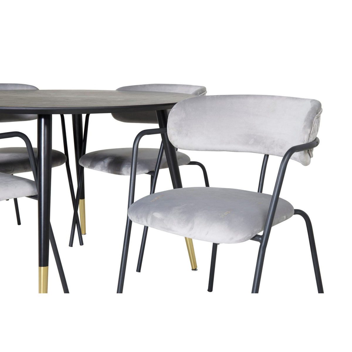Dipp, Arrow Rund matgrupp Svart,Grå, Svart,Guld, ⌀115