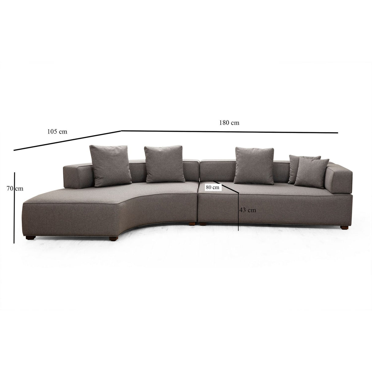 Gondol (105-180 x 105 x 70 cm) grå Hörnsoffa