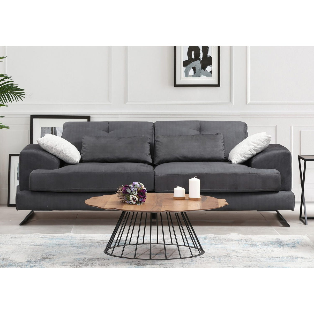 Bamako 3-sits (225 x 92 x 79 cm) Antracit 3-sitssoffa