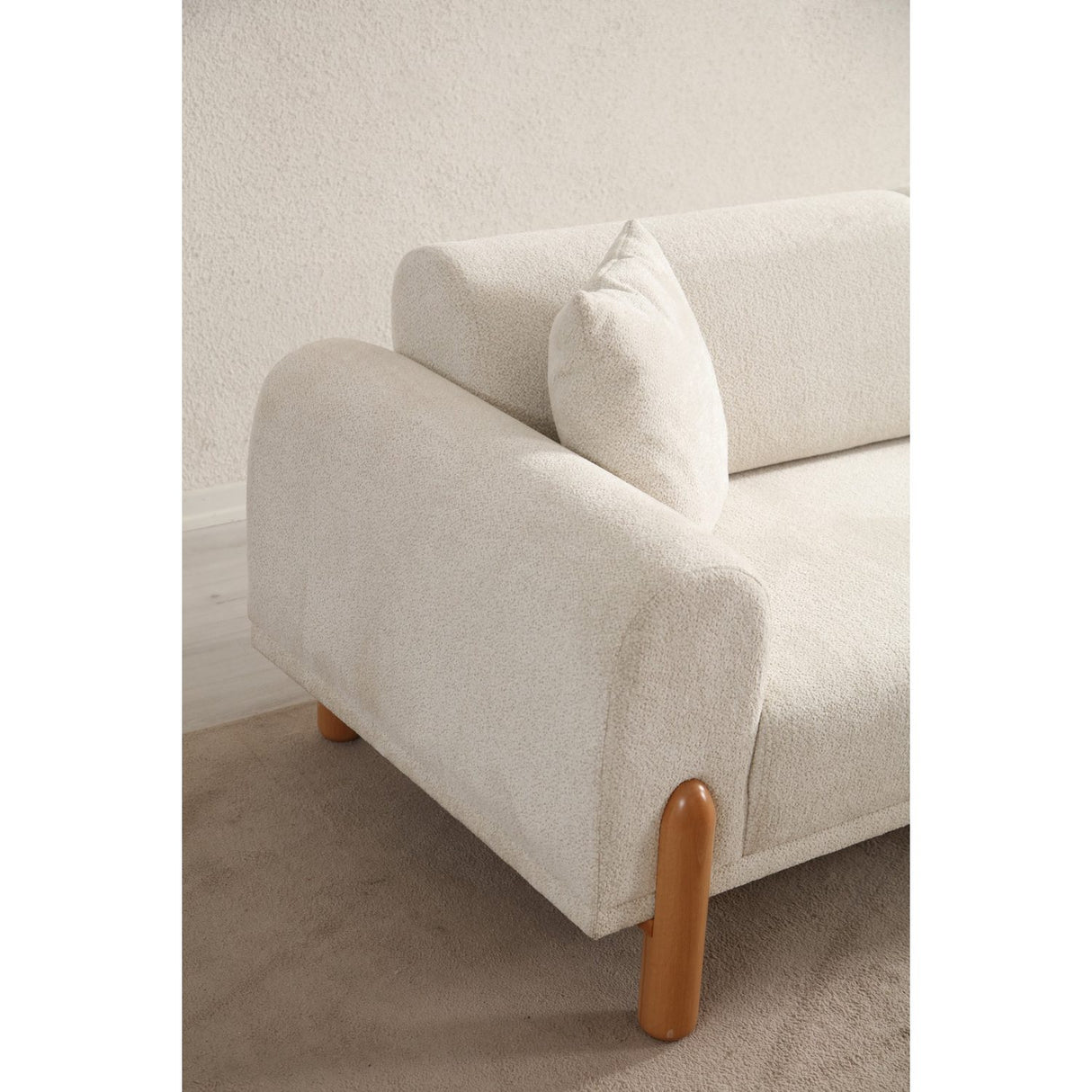 Accra 3-sits (228 x 88 x 75 cm) Creme 3-sits bäddsoffa