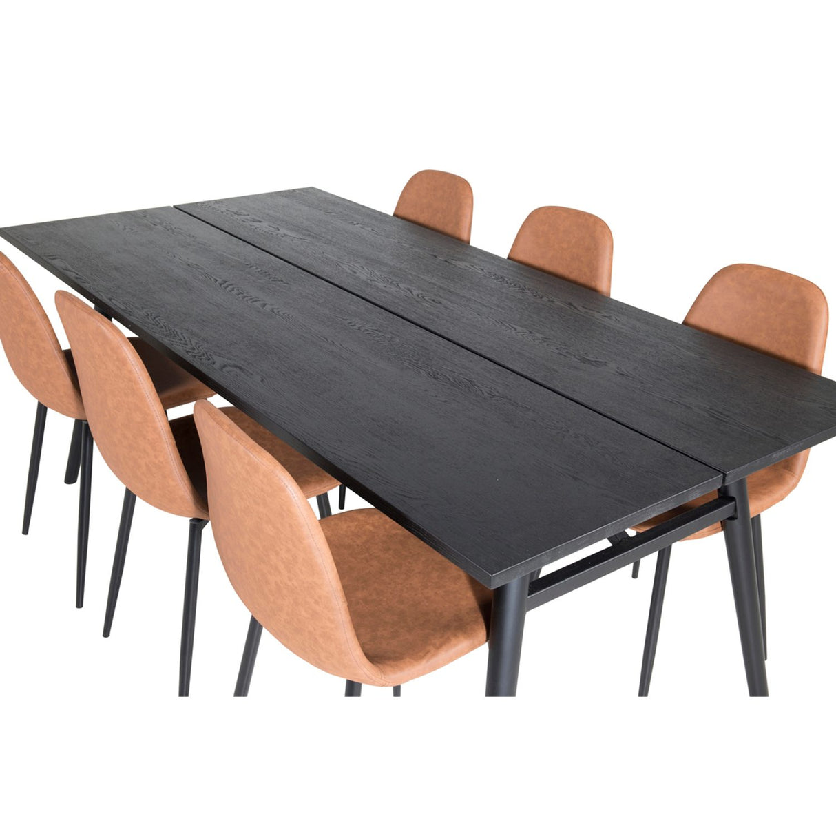 Sleek, Polar Rektangulär matgrupp Svart,Brun, Svart, 195 x 95