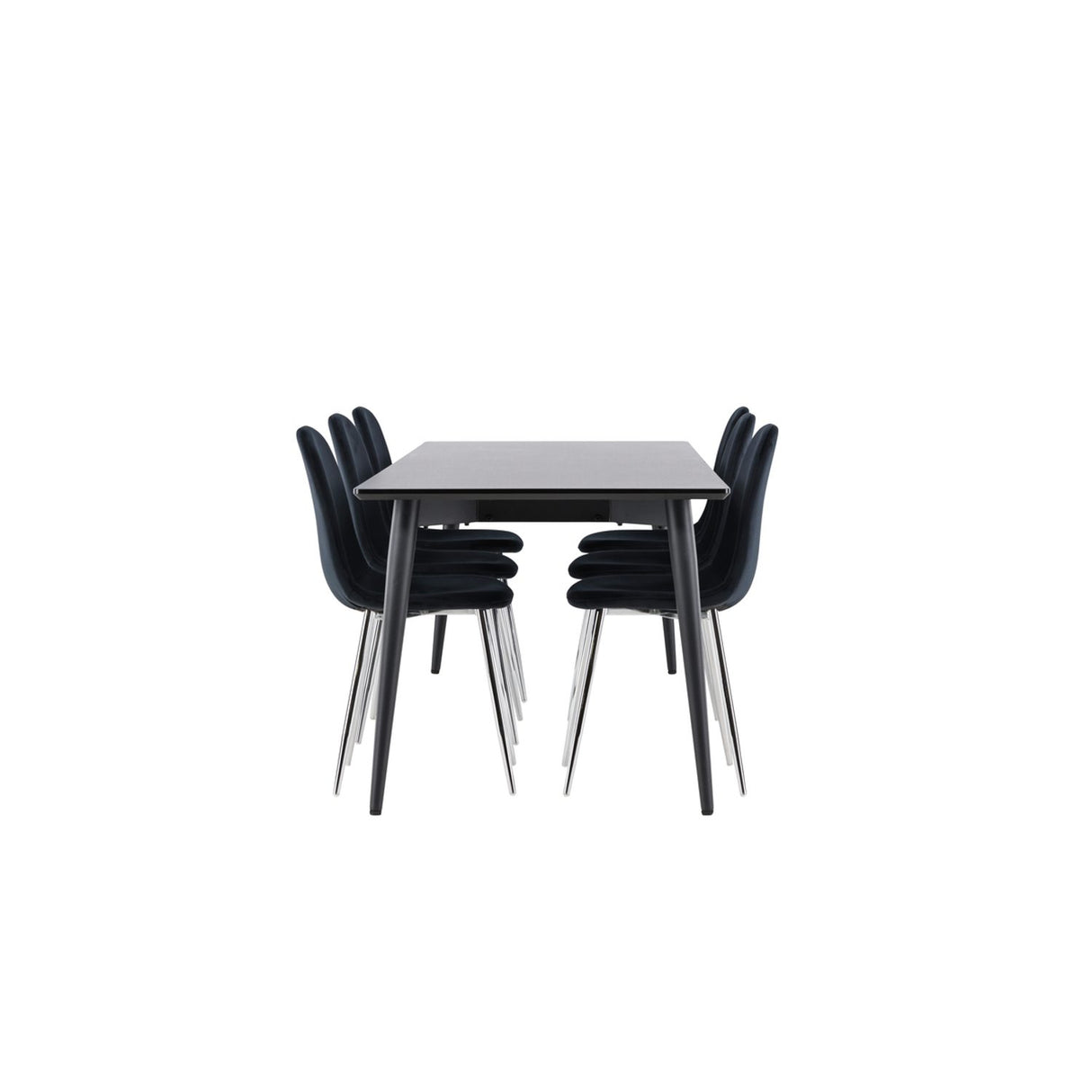 Ellis, Polar Rektangulär matgrupp Svart,Silver, Svart, 230 x 85