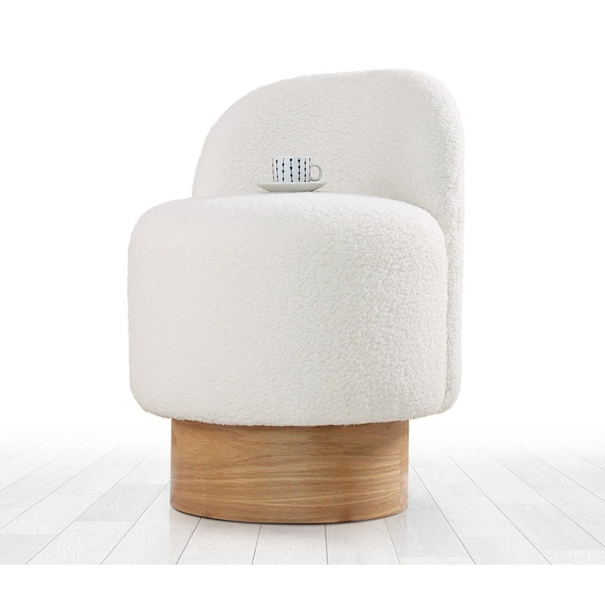 Belgrad Teddy (Ø47 x H66 cm) Vit Sittpuff